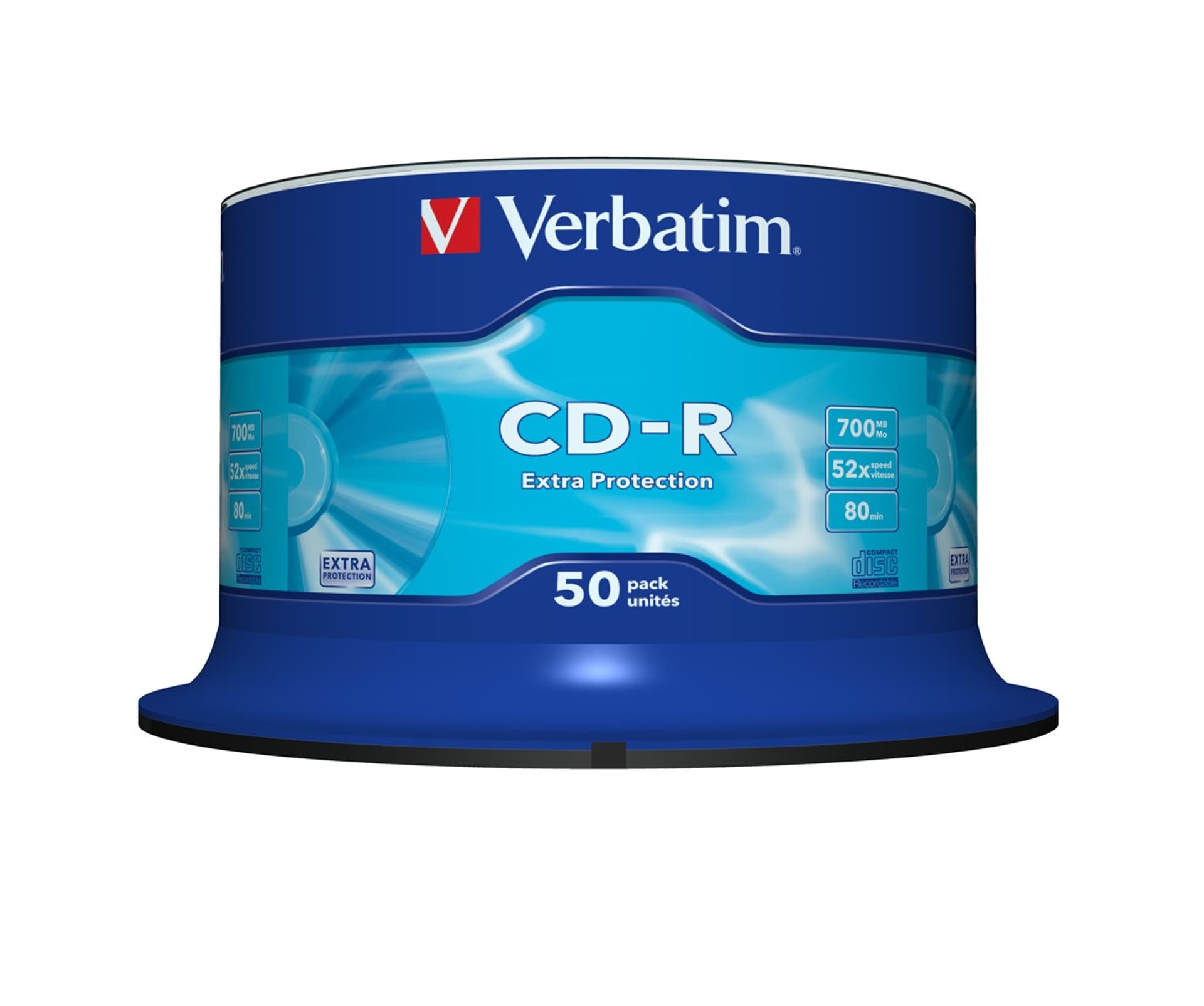 

Płyta CD-R VERBATIM CAKE(50) Extra Protection 700MB x52 43351, 50) extra protection 700mb x52 4335