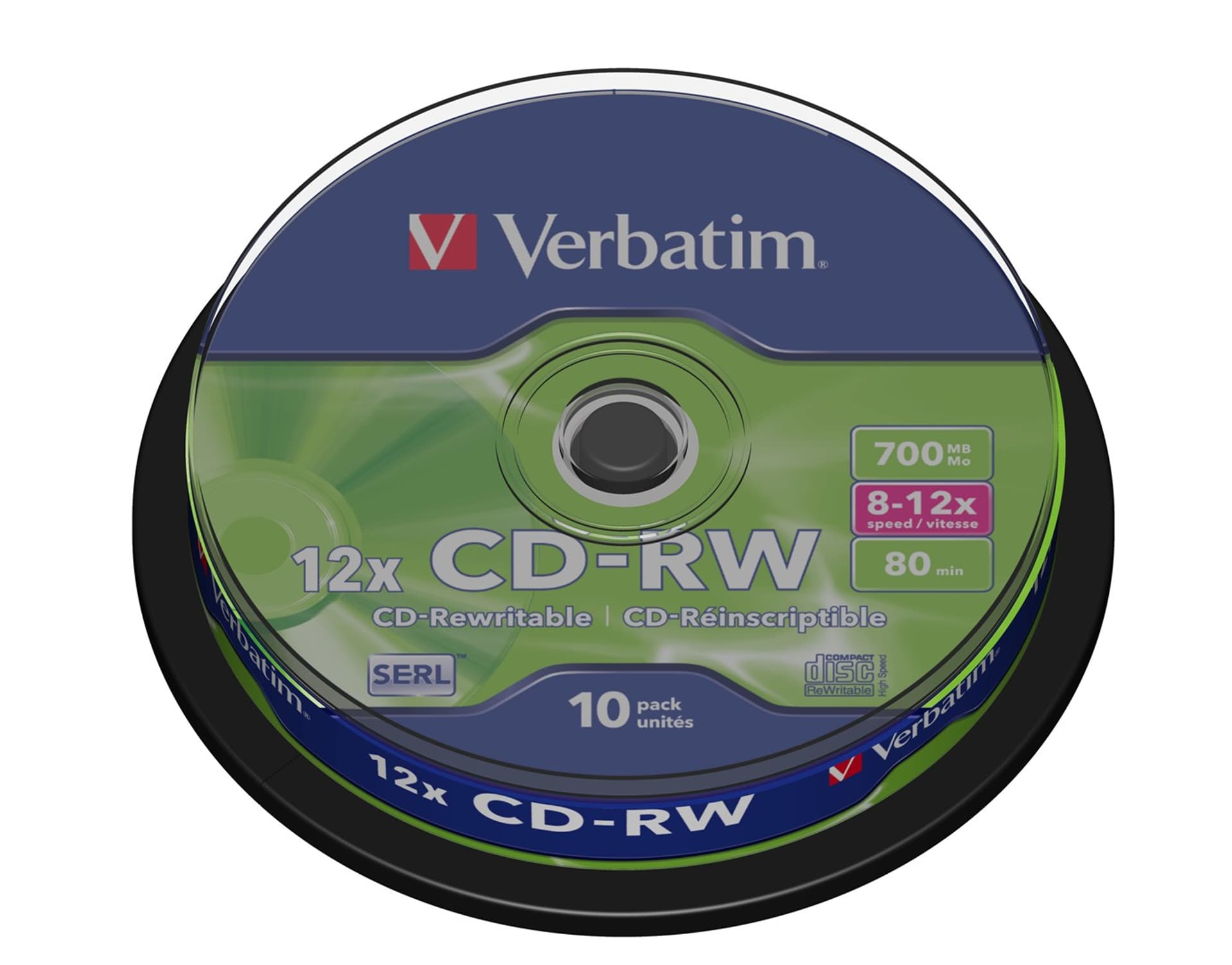 

CD-RW VERBATIM 700 MB 12x Cake 10 szt.