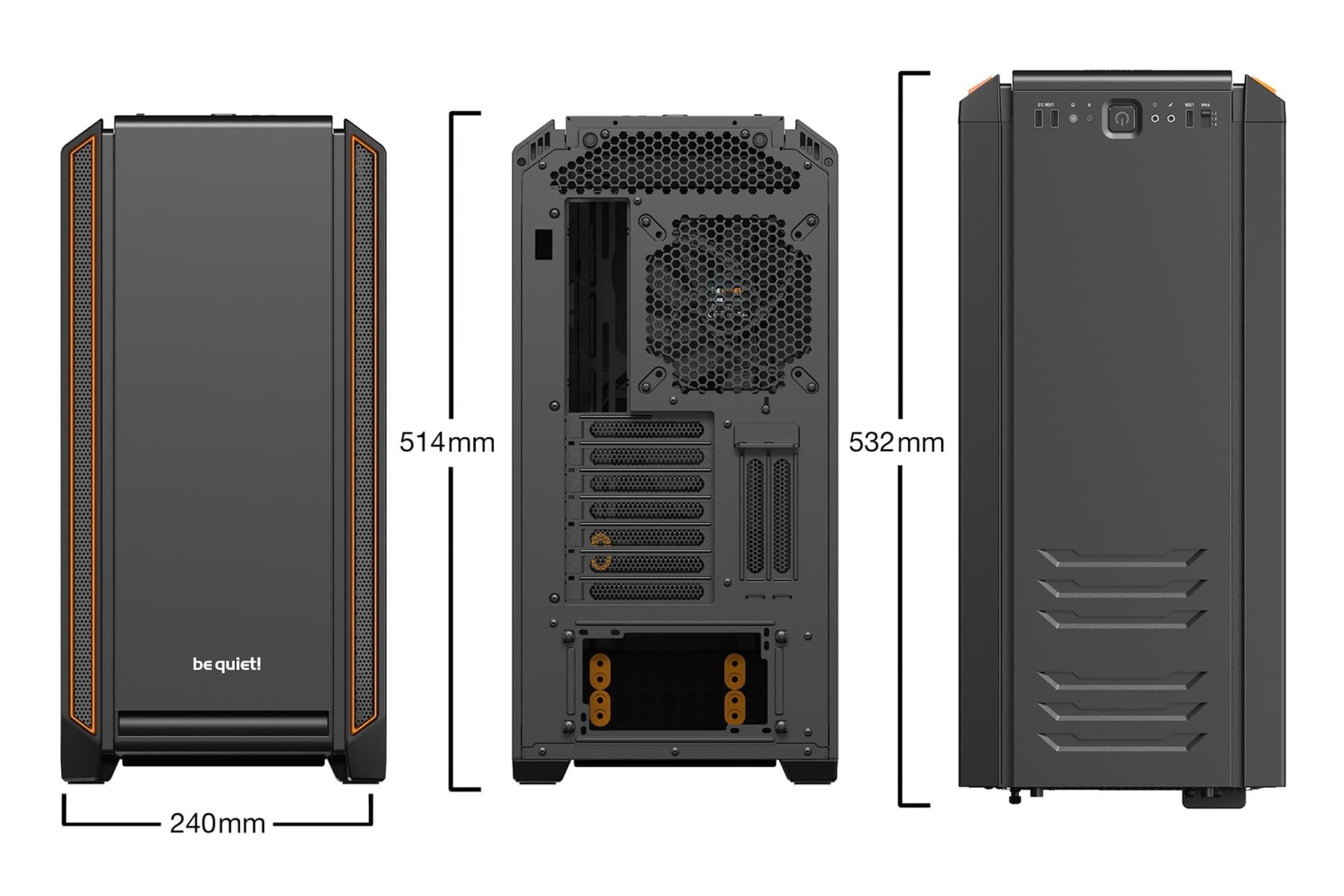 

Obudowa BE QUIET! SILENT BASE 601 BG025 (ATX, Extended ATX, Mini ITX; kolor pomarańczowy)
