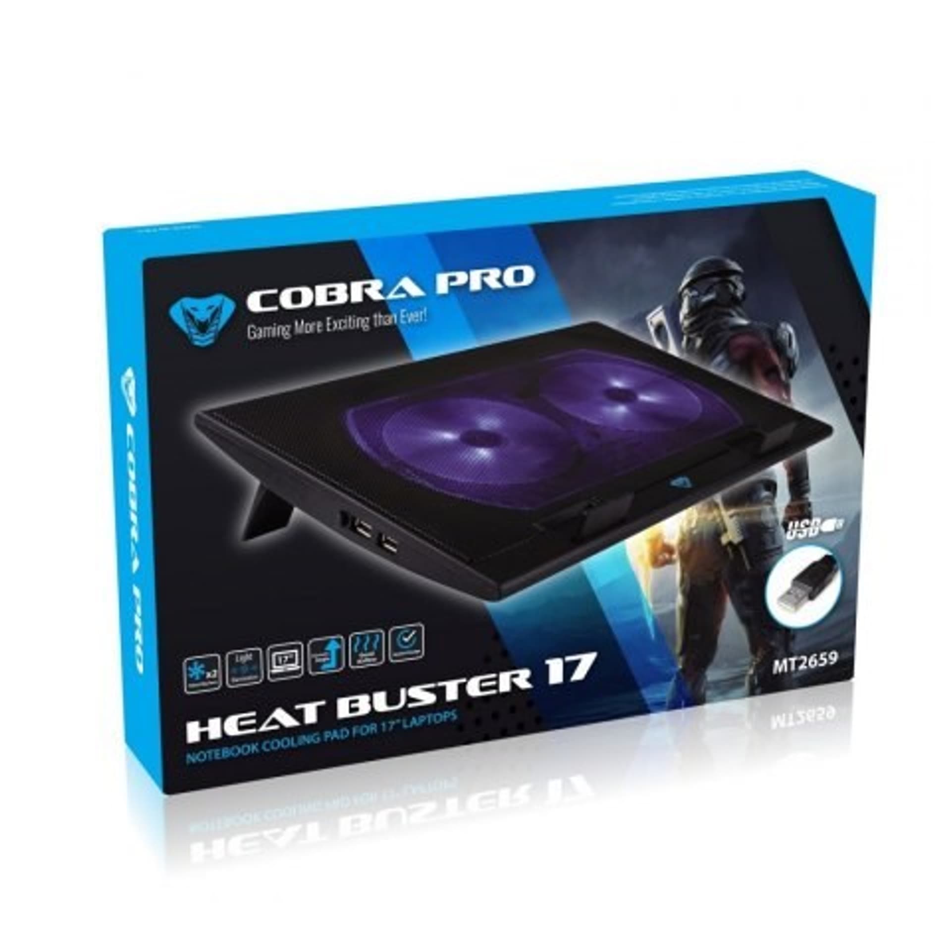 

MEDIA-TECH HEAT BUSTER 17, PODKŁADKA CHŁODZĄCA DLA LAPTOPÓW 15,6”-17” MT2659