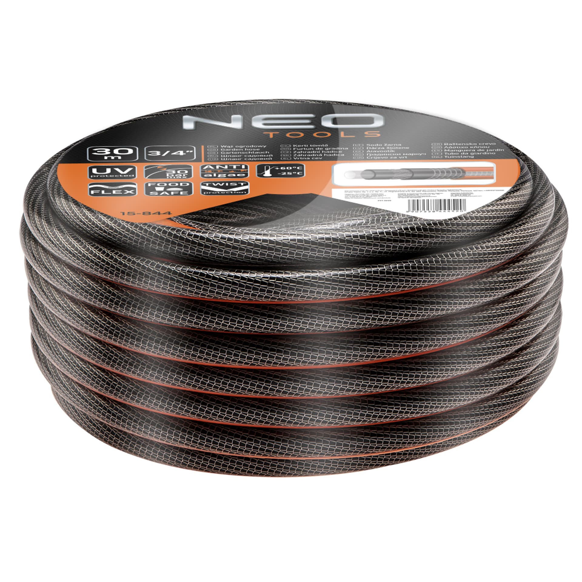 

Wąż ogrodowy 3/4" x 30 m, 6-warstwowy NEO PROFESSIONAL