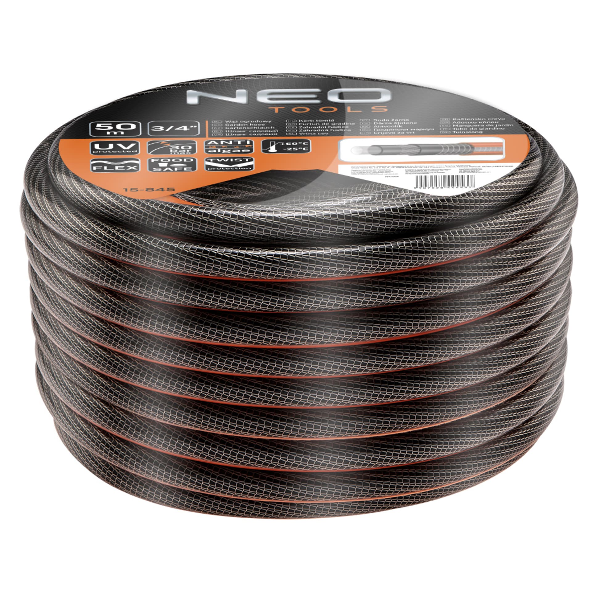 

Wąż ogrodowy 3/4" x 50 m, 6-warstwowy NEO PROFESSIONAL