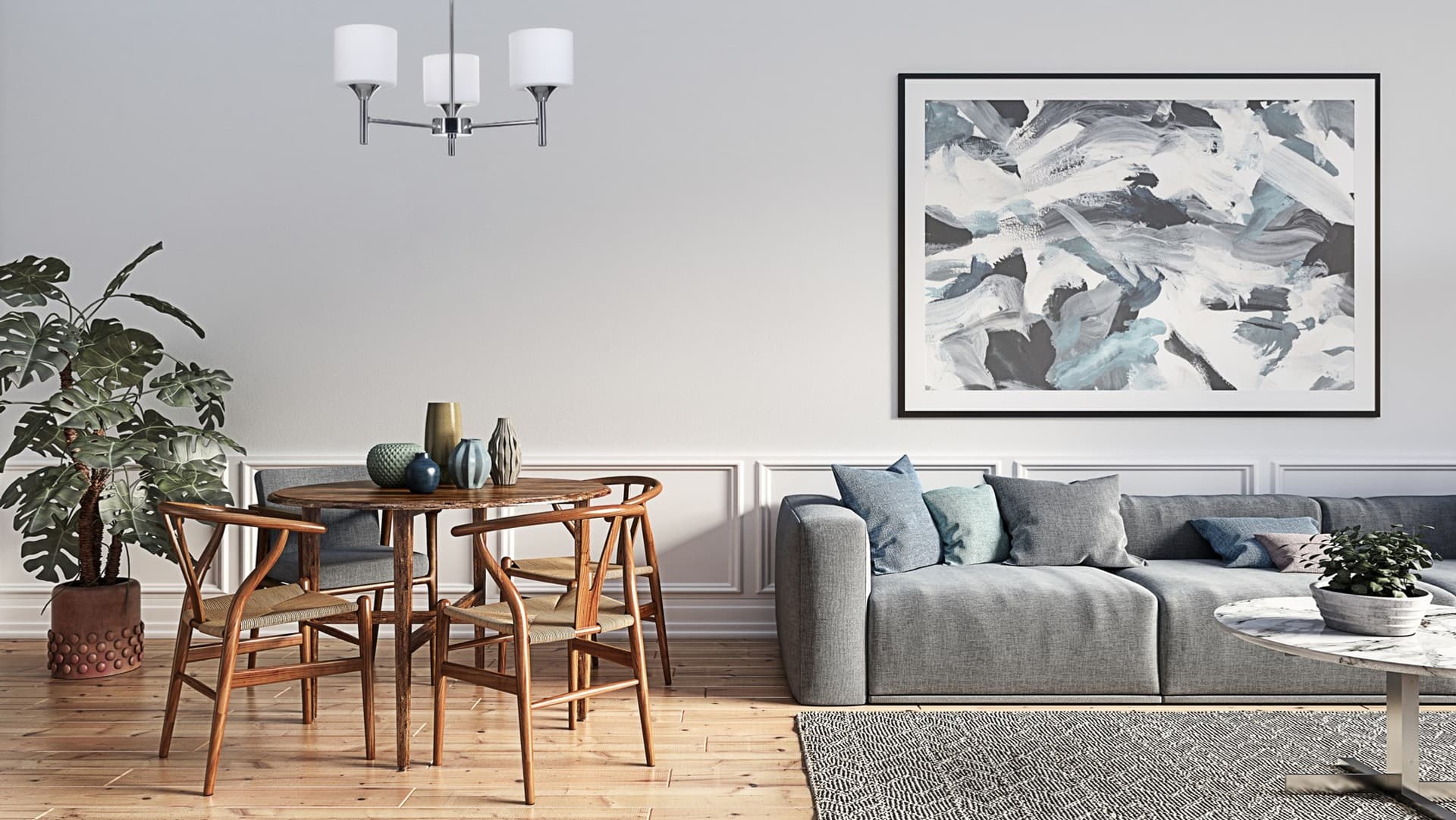 

Żyrandol klasyczna lampa sufitowa wisząca Activejet MIRA Chrom potrójna 3xE27 do salonu