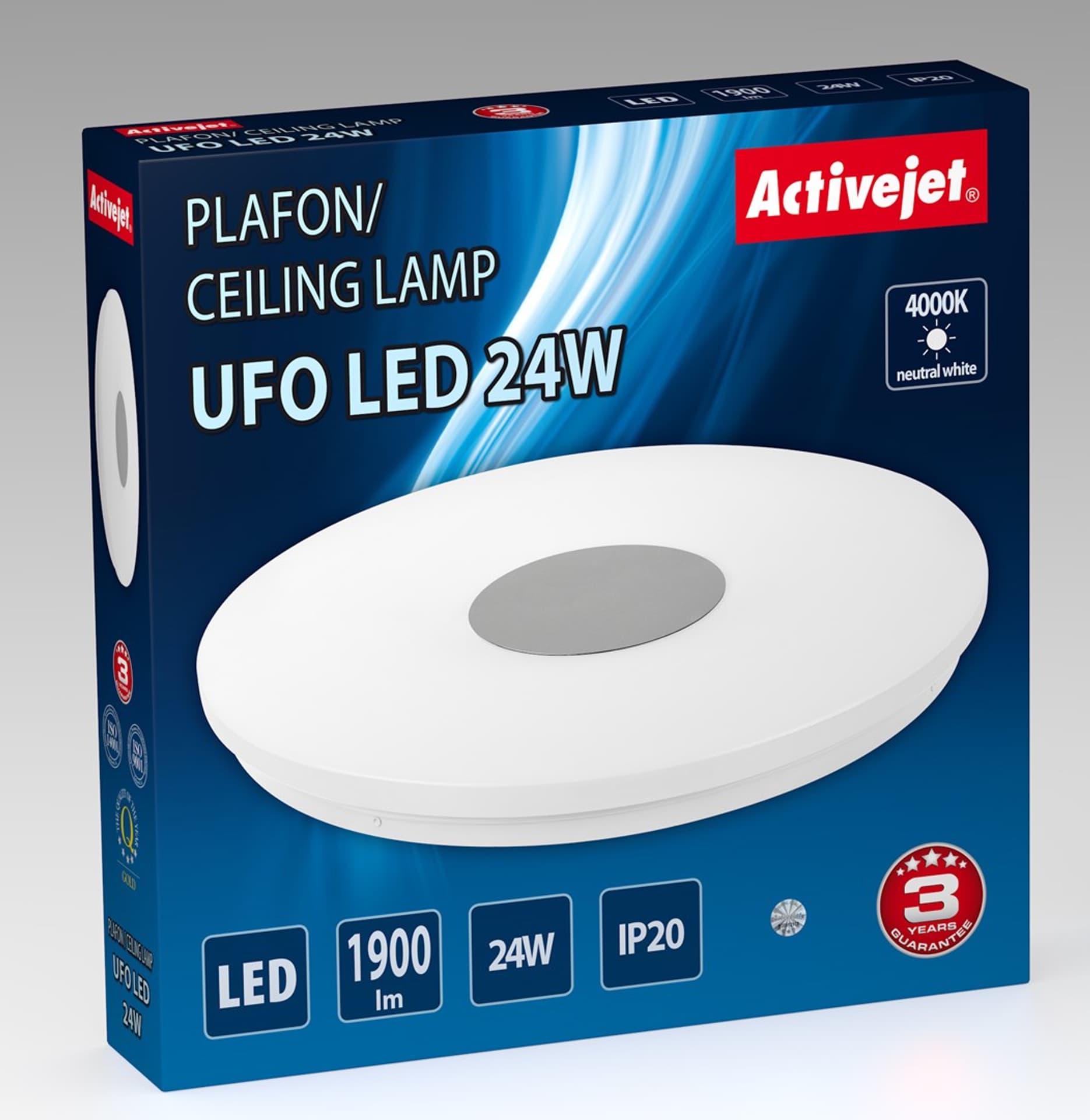 

Nowoczesny plafon sufitowy LED Activejet UFO 24W