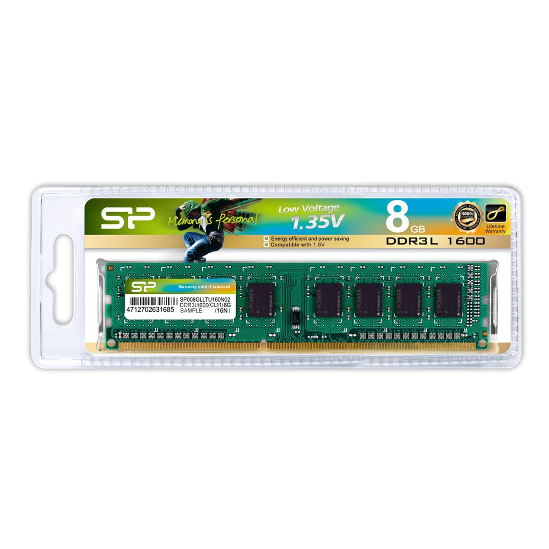 

Pamięć RAM Silicon Power DDR3 8GB (1x8GB) 1600MHz CL11 1.35V Low Voltage UDIMM, 1x8gb) 1600mhz cl11 1.35v low voltage udim