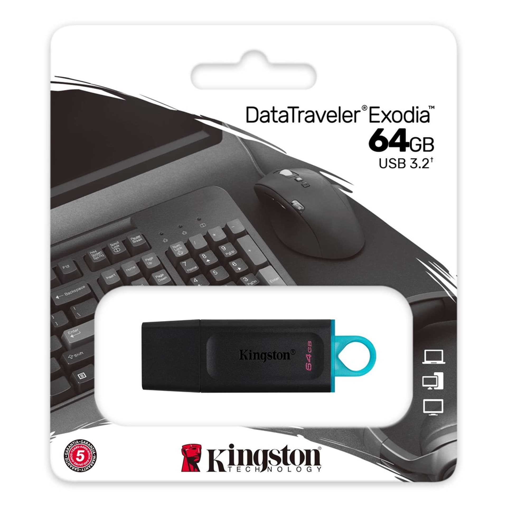 

Pendrive Data Traveler Exodia 64GB USB3.1 Gen1