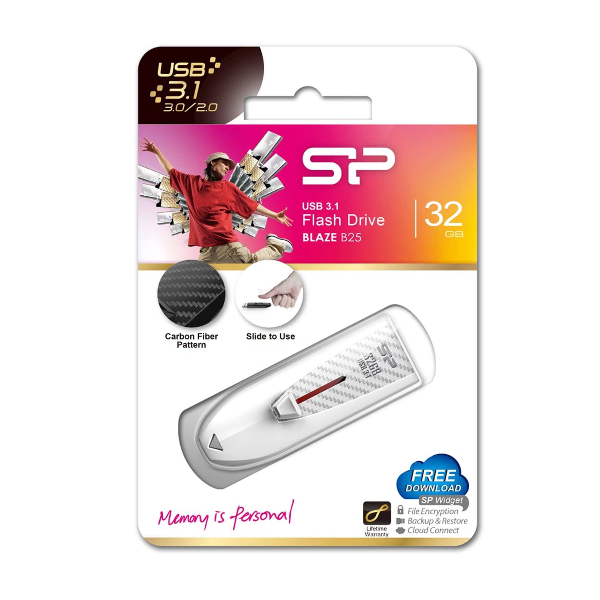 

Pendrive Silicon Power Blaze B25 32GB USB 3.1 kolor biały