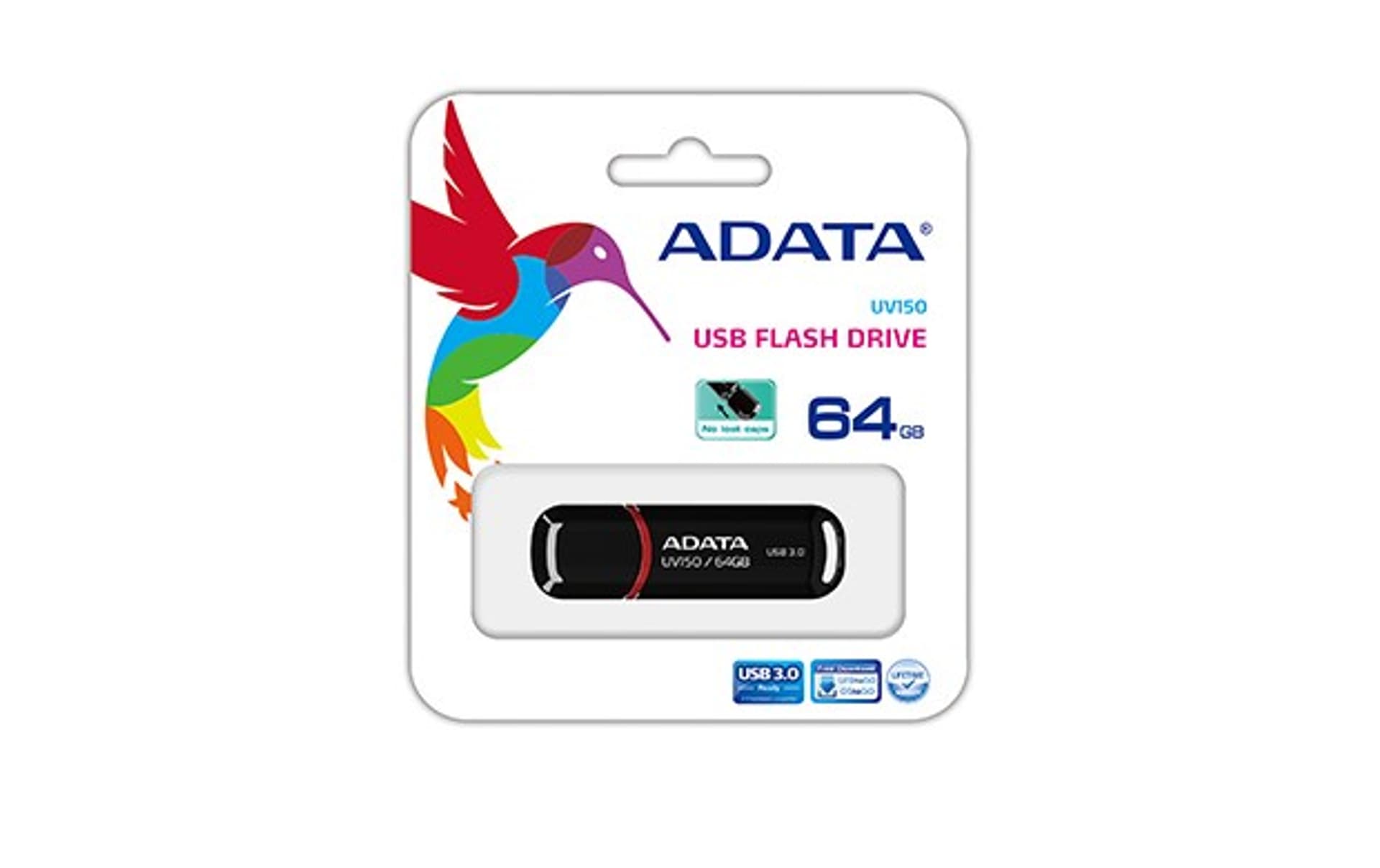 

Pendrive ADATA UV150 AUV150-64G-RBK (64GB; USB 3.0; kolor czarny)