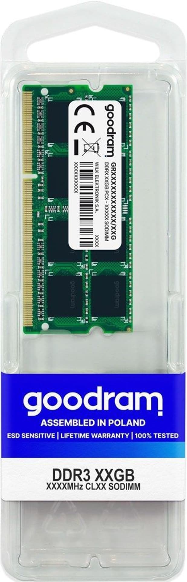 

Pamięć GoodRam GR1333S364L9/8G (DDR3 SO-DIMM; 1 x 8 GB; 1333 MHz; CL9)