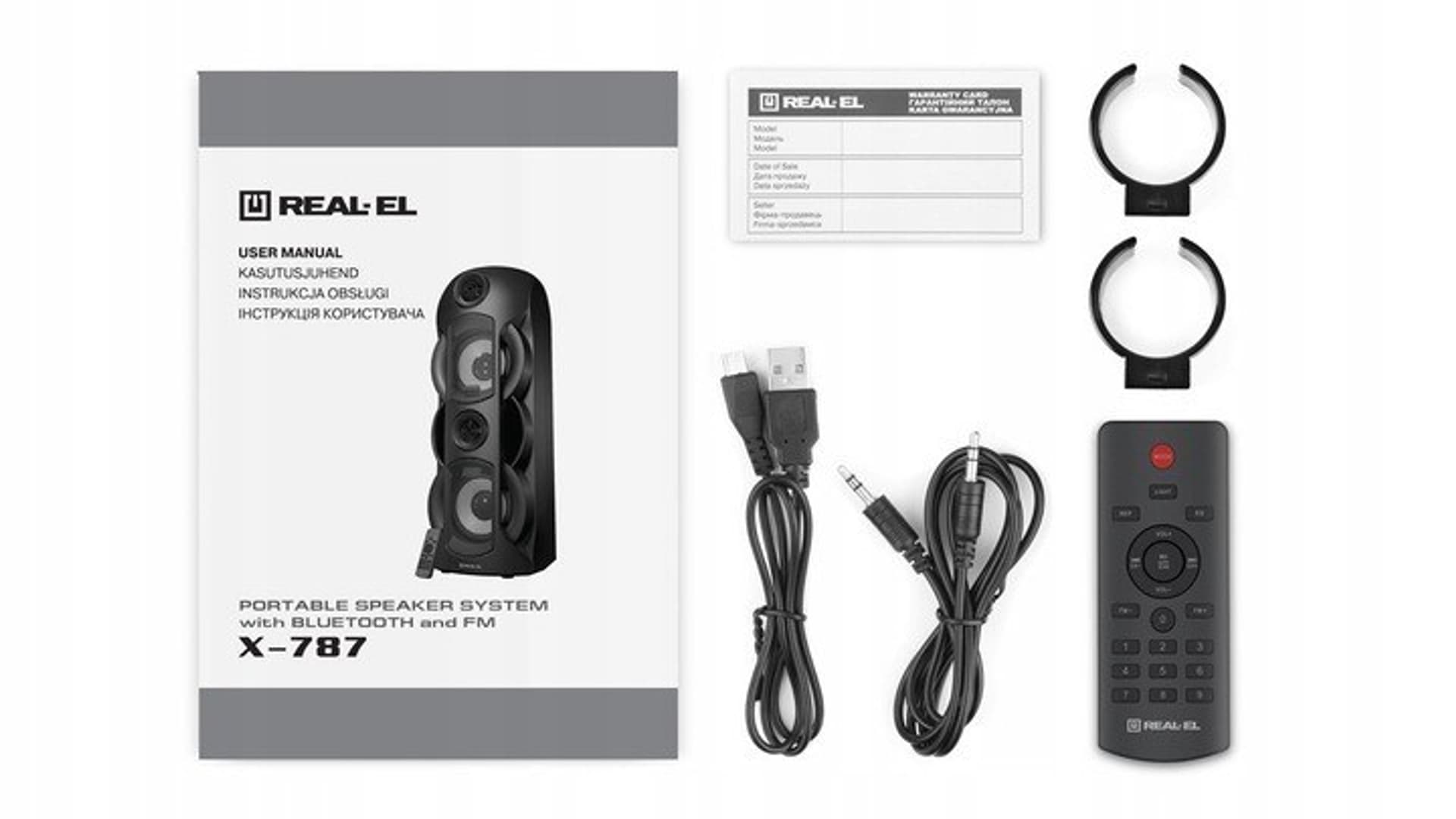 

Głośnik REAL-EL X-787 (czarny, bluetooth, bezprz.)