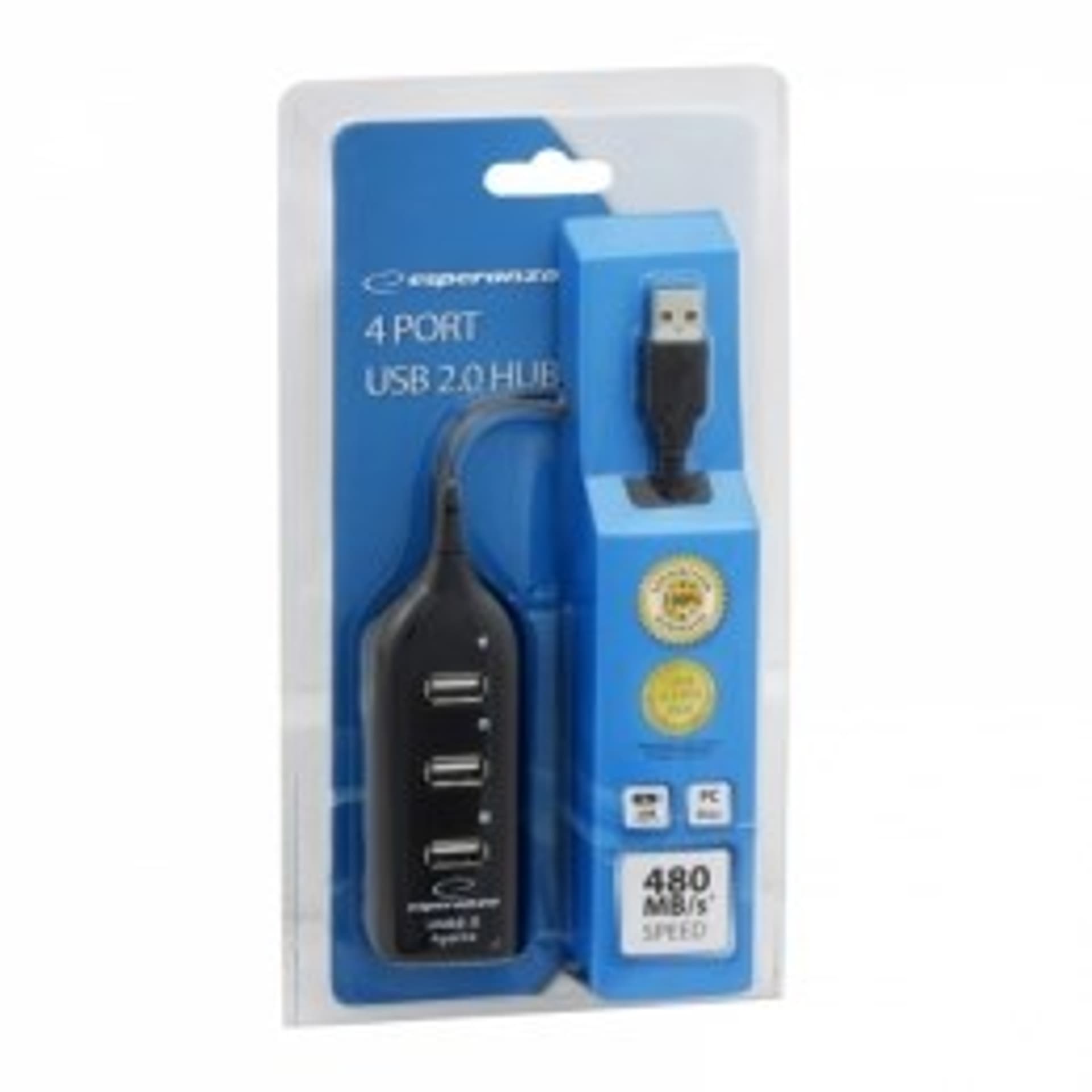 

Hub Esperanza EA116 (4x USB 2.0; kolor czarny)