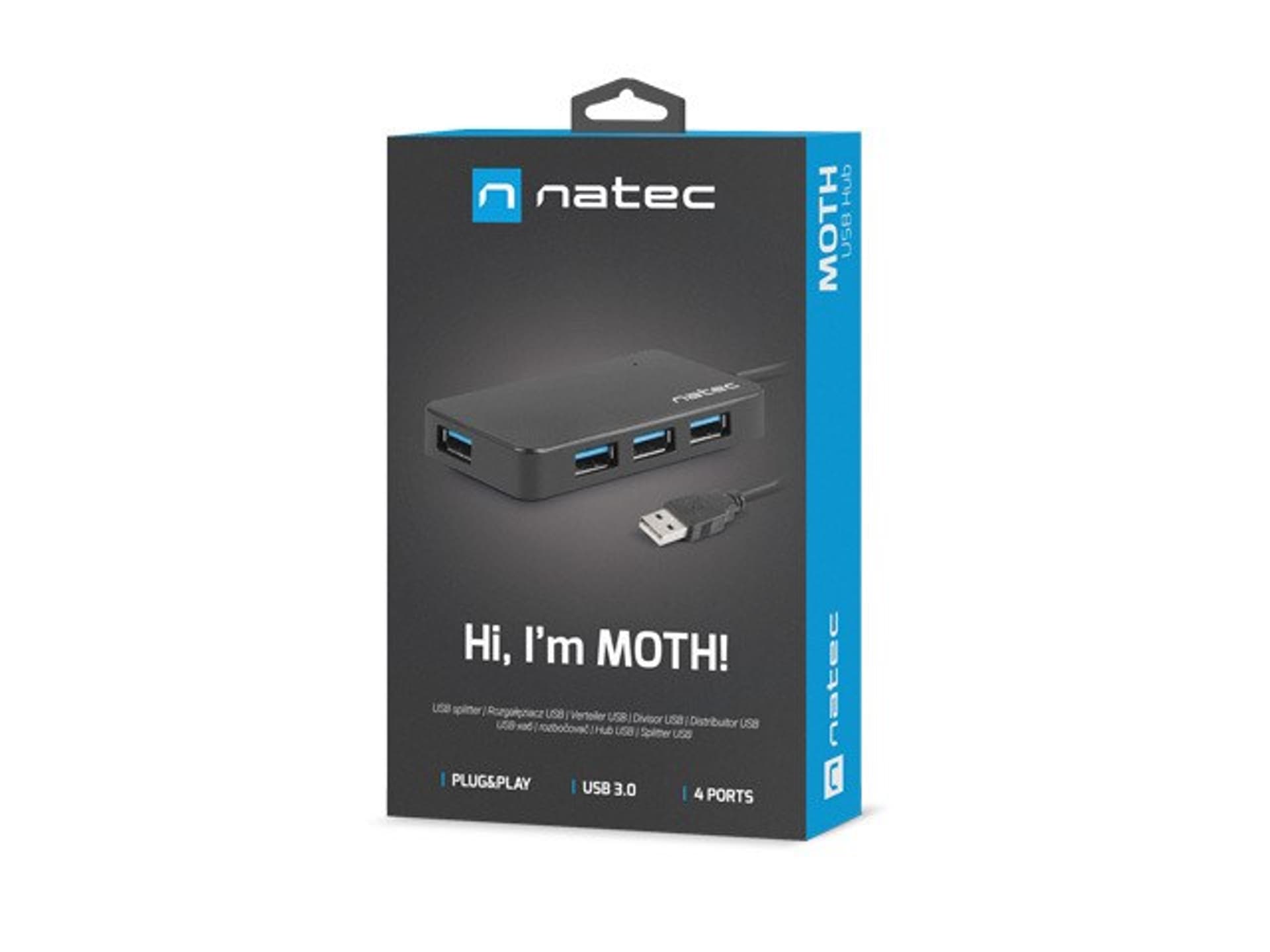 

Hub NATEC Moth NHU-1342 (4x USB 3.0; kolor czarny)