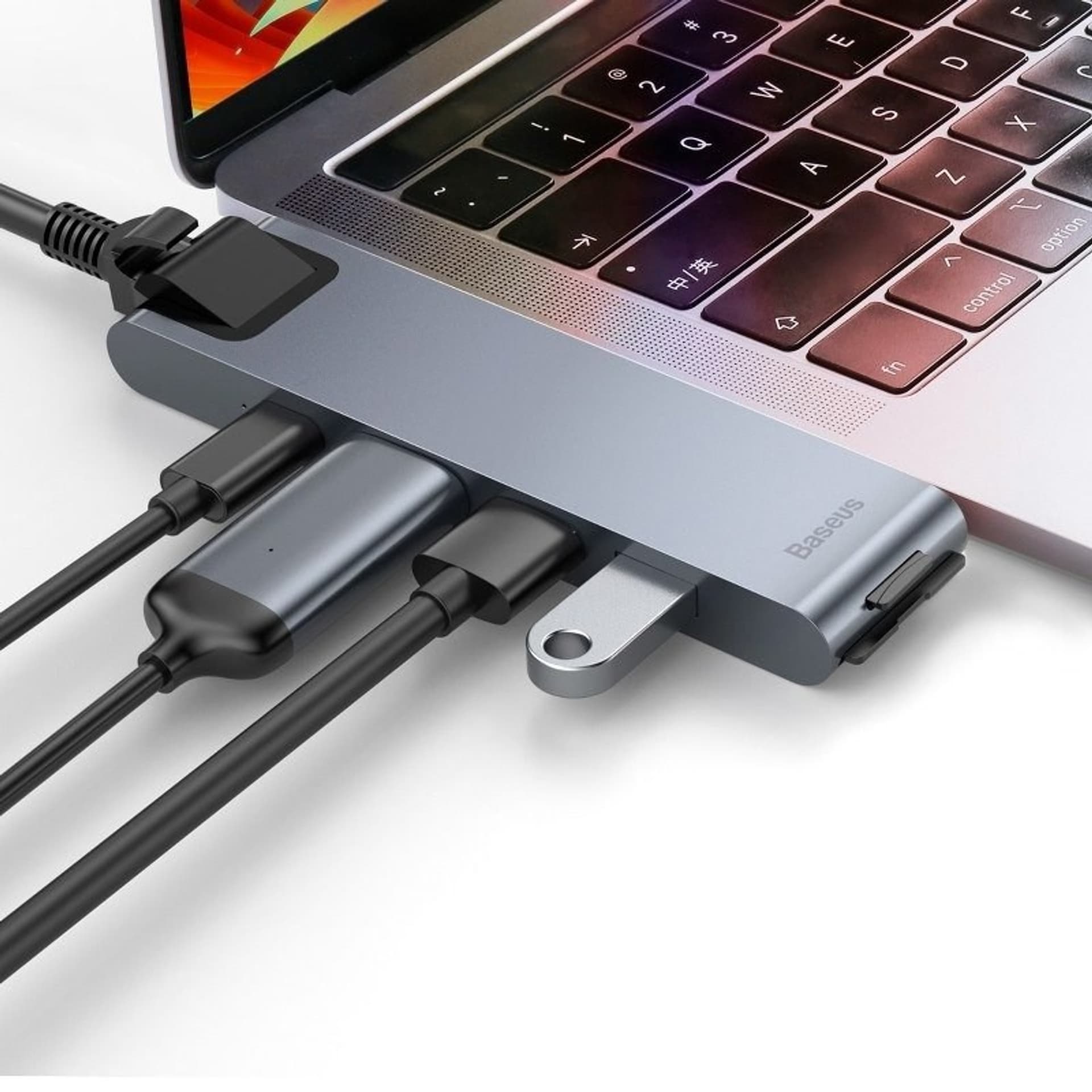 

Hub Baseus CAHUB-L0G (2x USB 3.0; kolor szary)