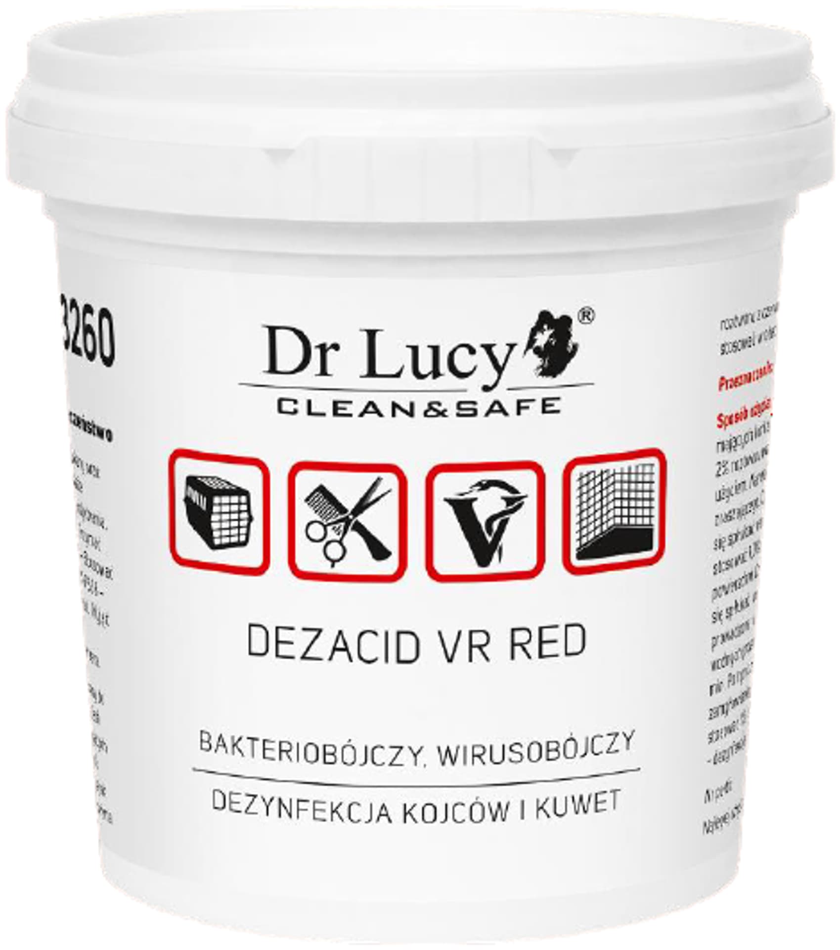 

DR LUCY Preparat bakterio-, wiruso- i grzybobójczy w proszku [Dezacid VR red] 150g