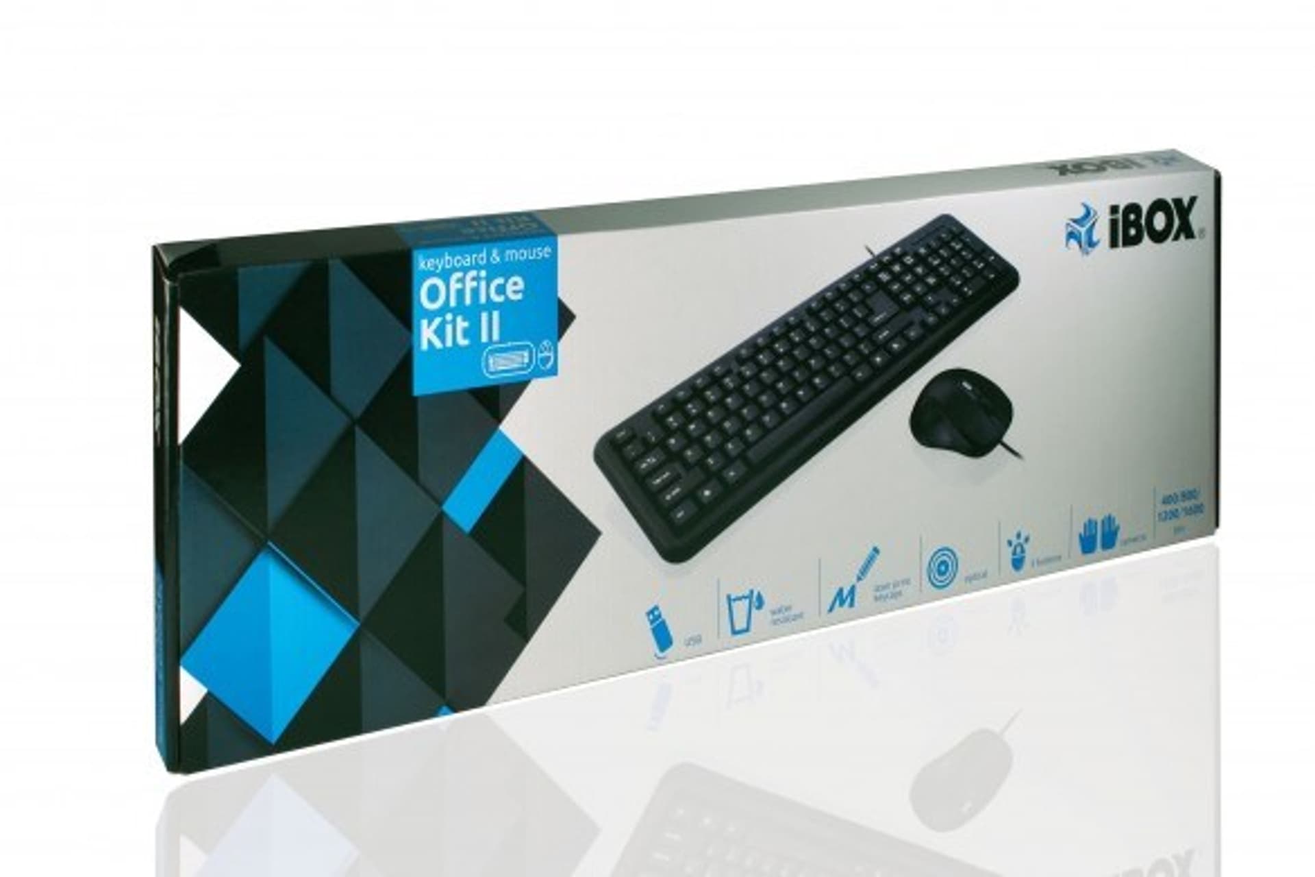 

Zestaw klawiatura + mysz IBOX OFFICE KIT II KLAW. I MYSZ OPT.USB IKMOC2005070U (USB 2.0; (US); kolor czarny; optyczna)