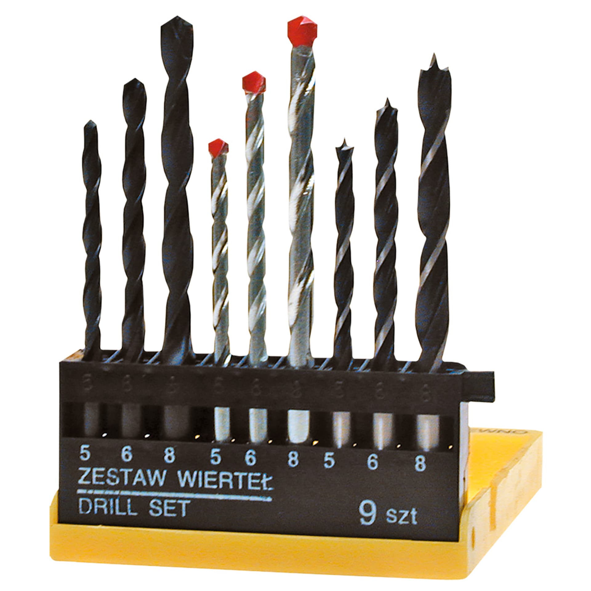 

Wiertła różne (metal/beton/drewno), zestaw 9 szt.