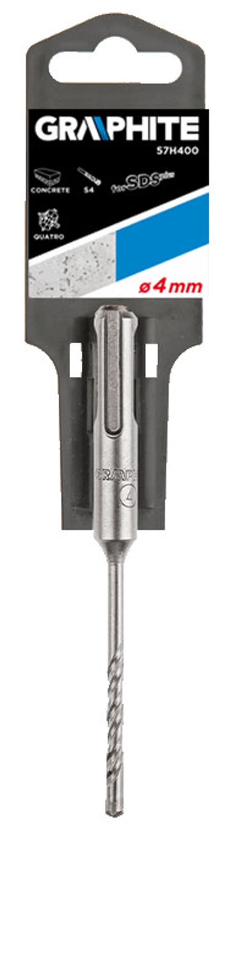 

Wiertło do betonu SDS Plus, 4 x 110 mm, S4, quatro