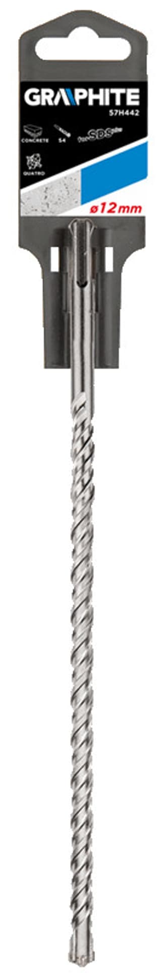 

Wiertło do betonu SDS Plus, 12 x 260 mm, S4, quatro