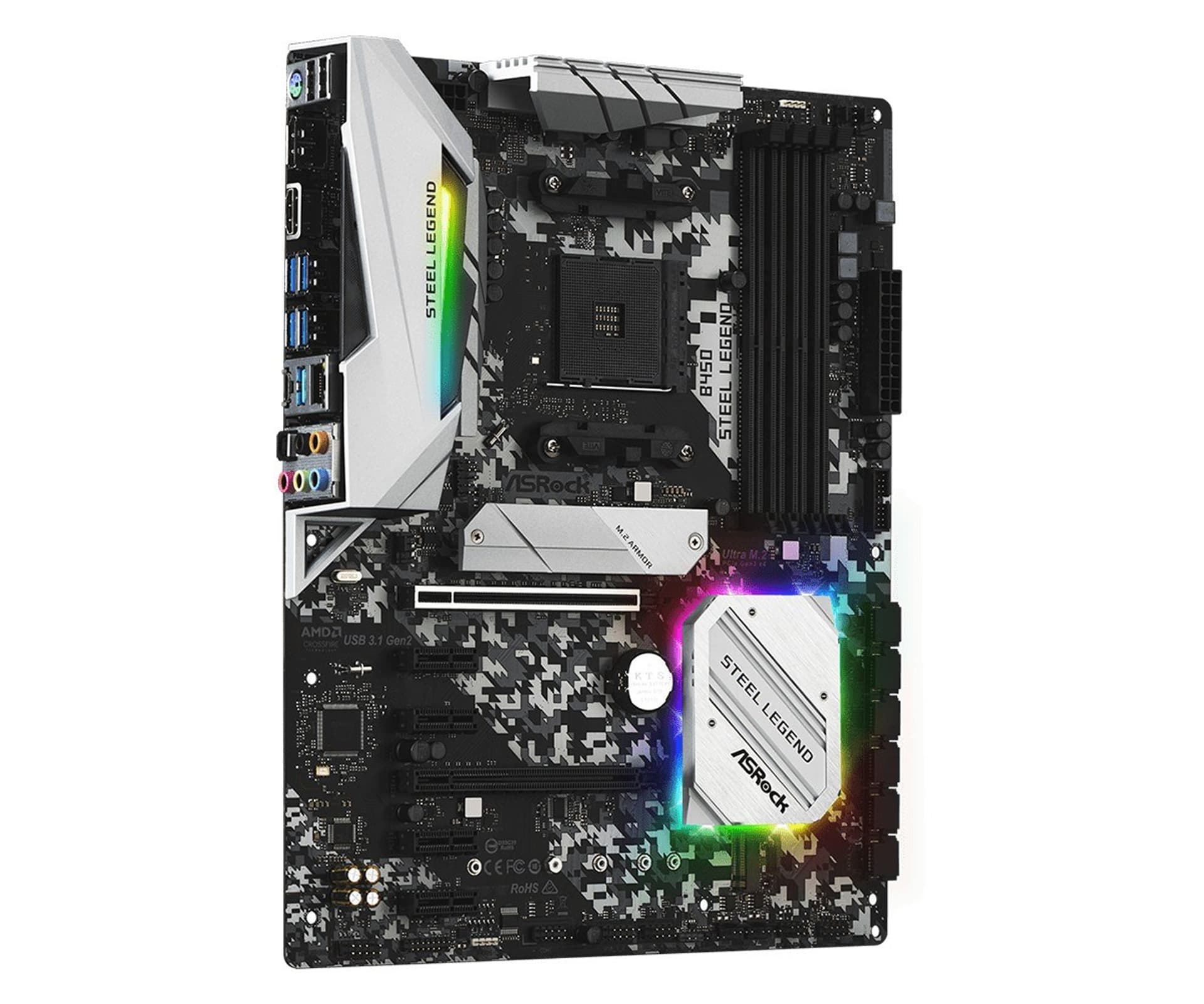 

Płyta główna Asrock B450 STEEL LEGEND (AM4; 4x DDR4 DIMM; ATX; CrossFireX)
