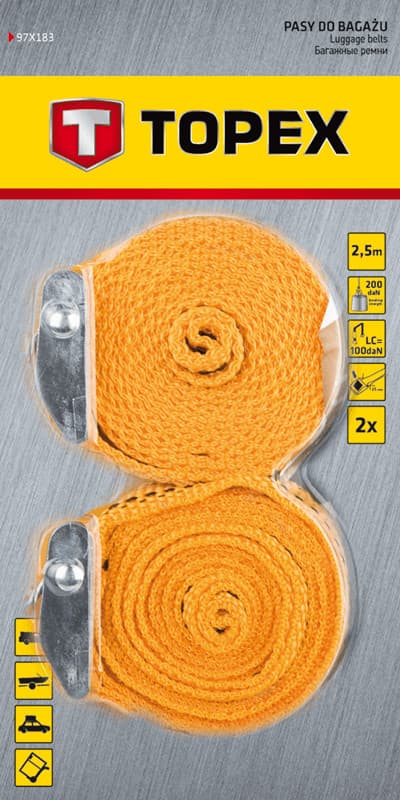 

Pasy do bagażu 2.5 m x 25 mm, 2 szt.
