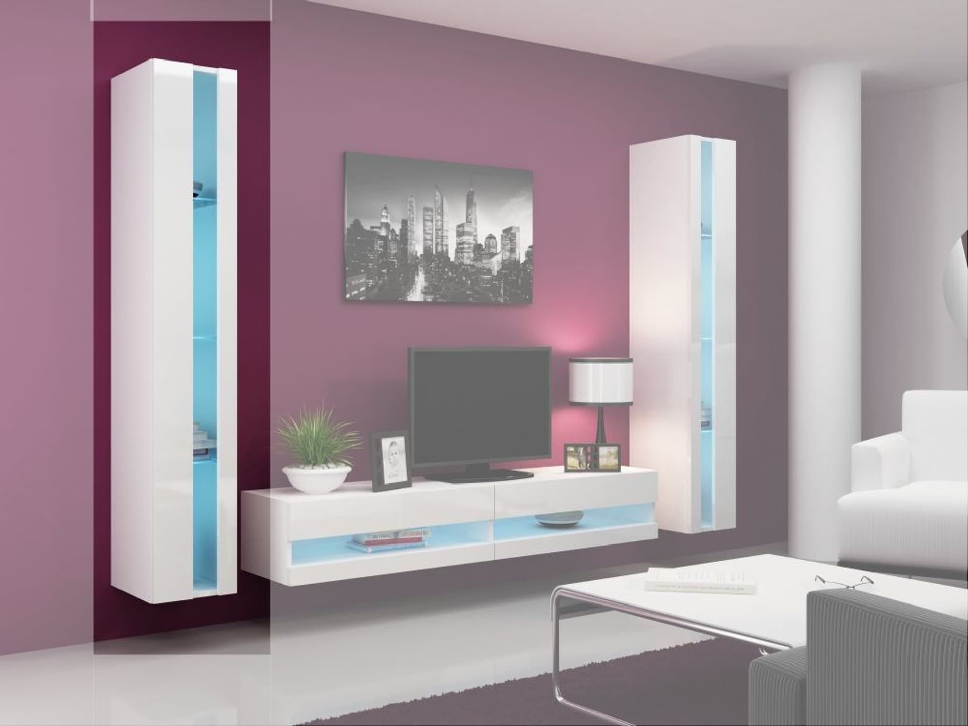 

Regał VIGO NEW 180/40/30 biały/biały połysk