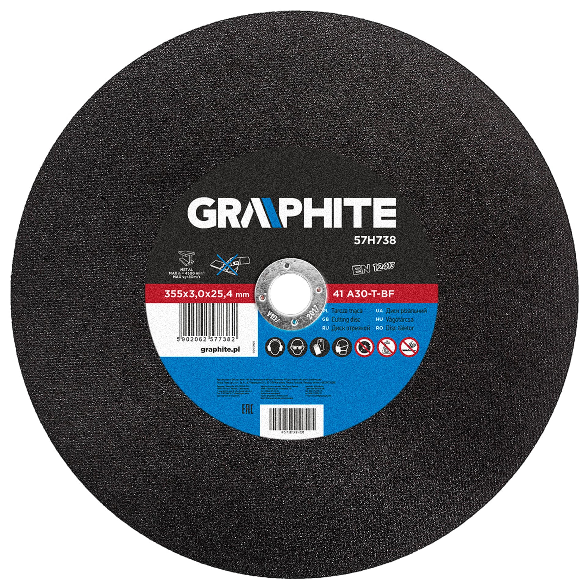 

Tarcza tnąca do metalu 355 x 3.0 x 25.4 mm 41 A30-T-BF