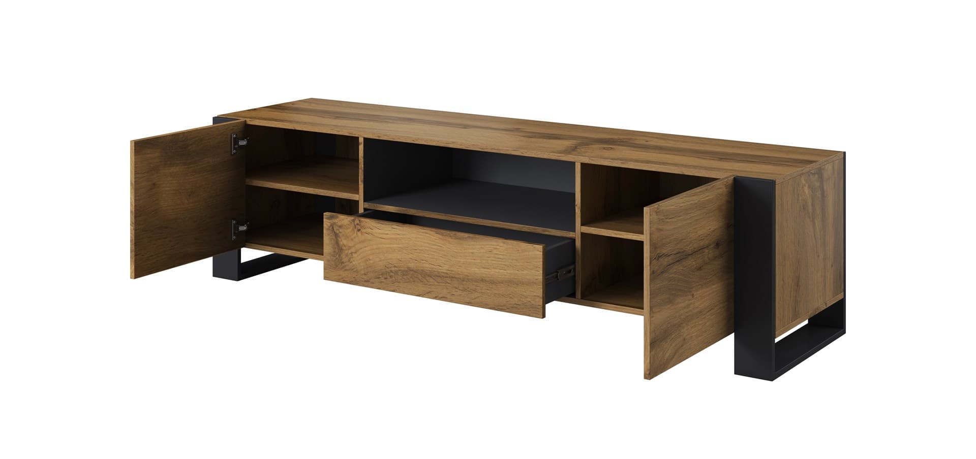 

Szafka RTV WOOD 180/44/48 dąb wotan + antracyt