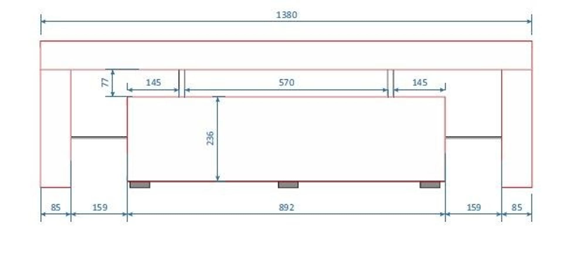

Szafka RTV TORO 138 biały/ biały połysk