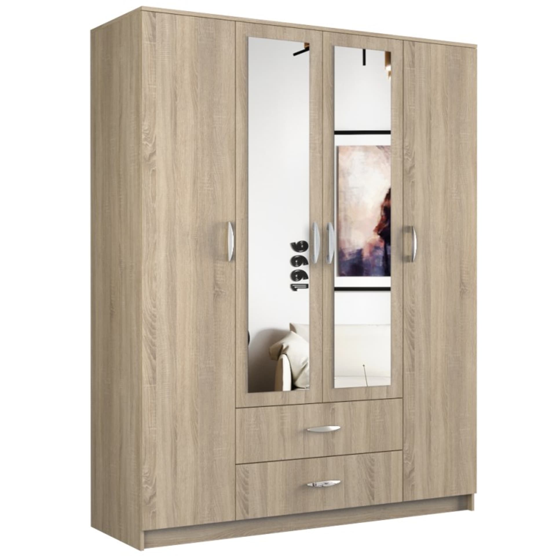 

SZAFA ROMANA 160X205 SONOMA Z LUSTREM KOMPLET