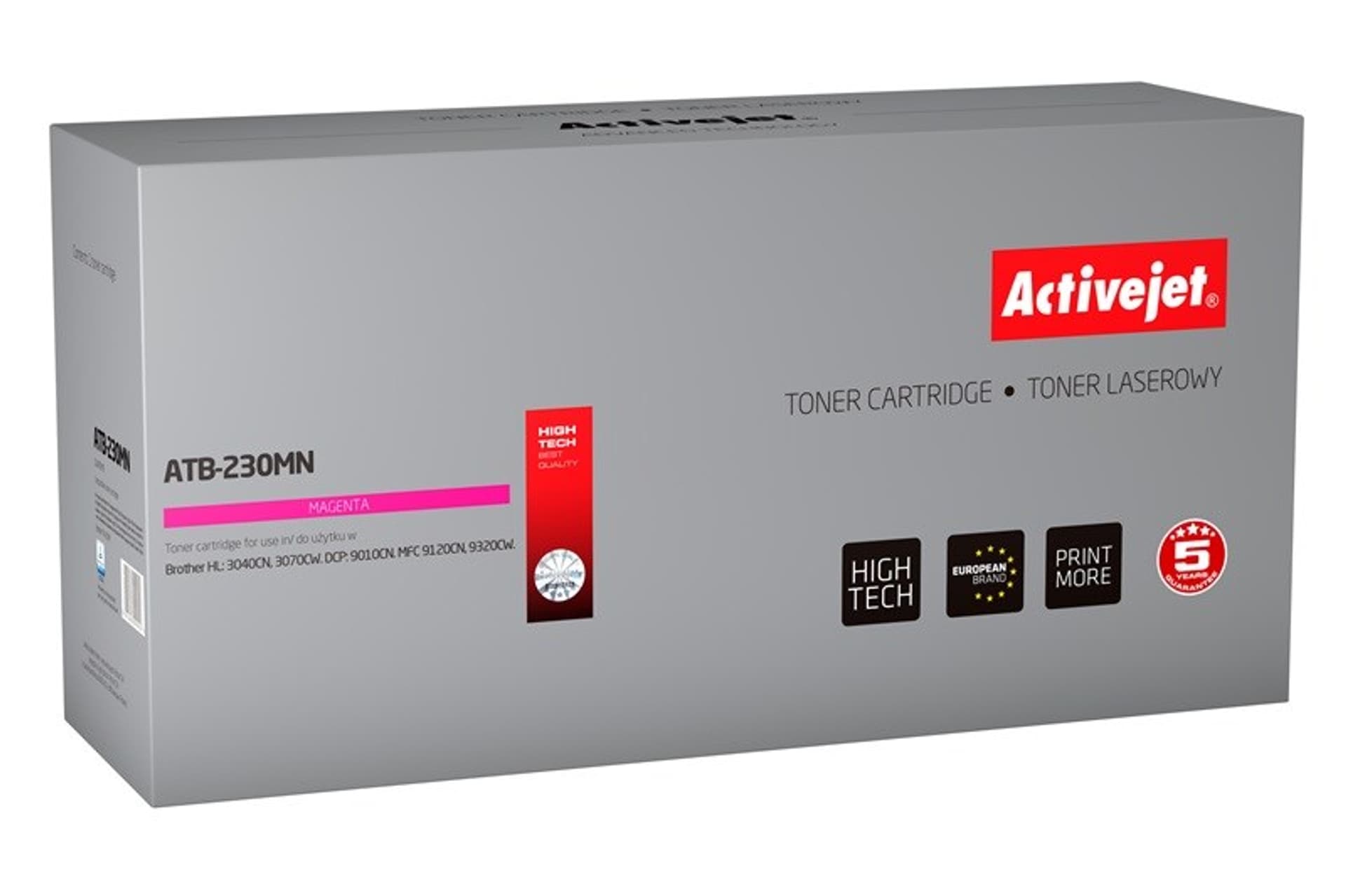 

Toner Activejet ATB-230MN (zamiennik Brother TN-230M; Supreme; 1400 stron; czerwony)