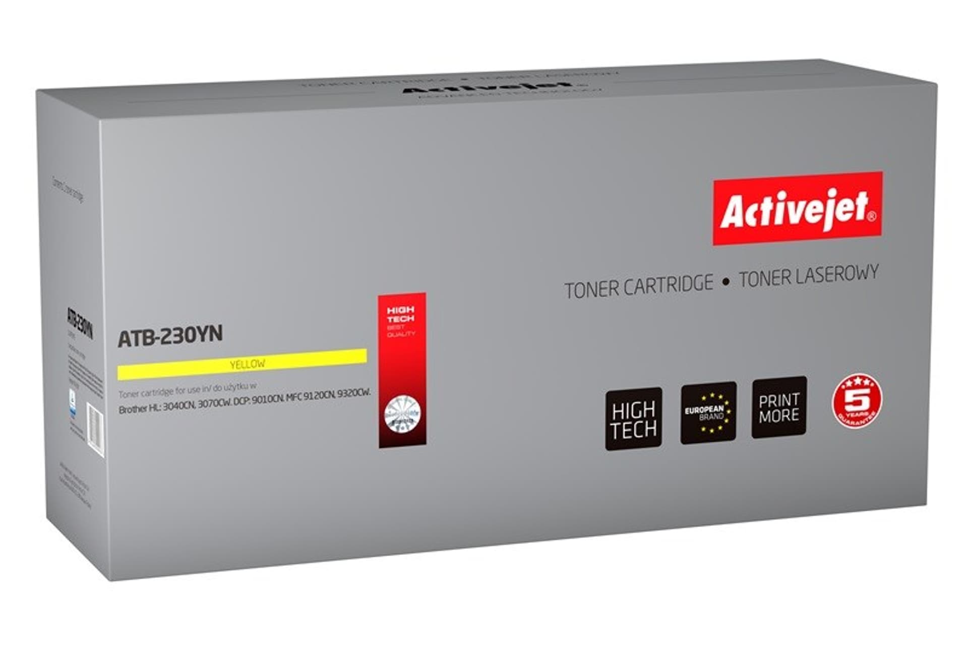 

Activejet ATB-230YN Toner (zamiennik Brother TN-230Y; Supreme; 1400 stron; żółty)