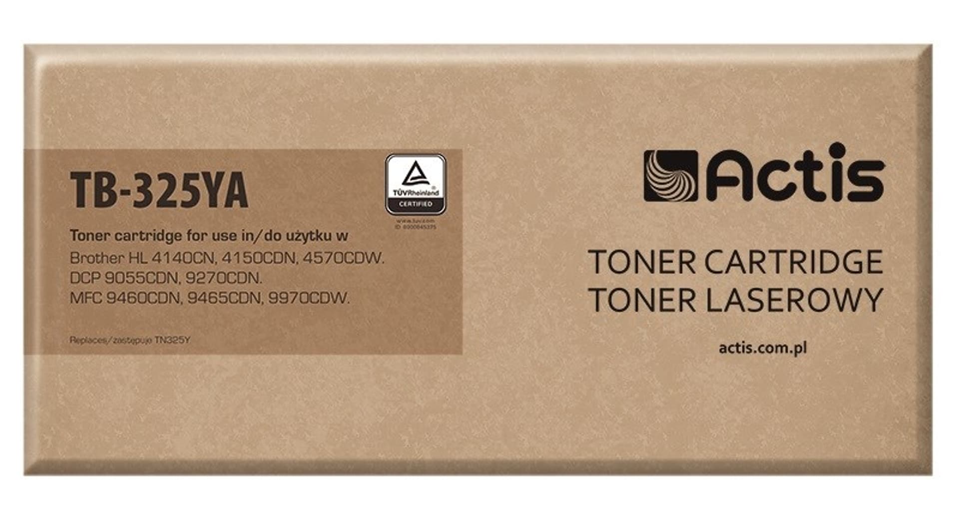 

Toner ACTIS TB-325YA (zamiennik Brother TN-325Y; Standard; 3500 stron; żółty)