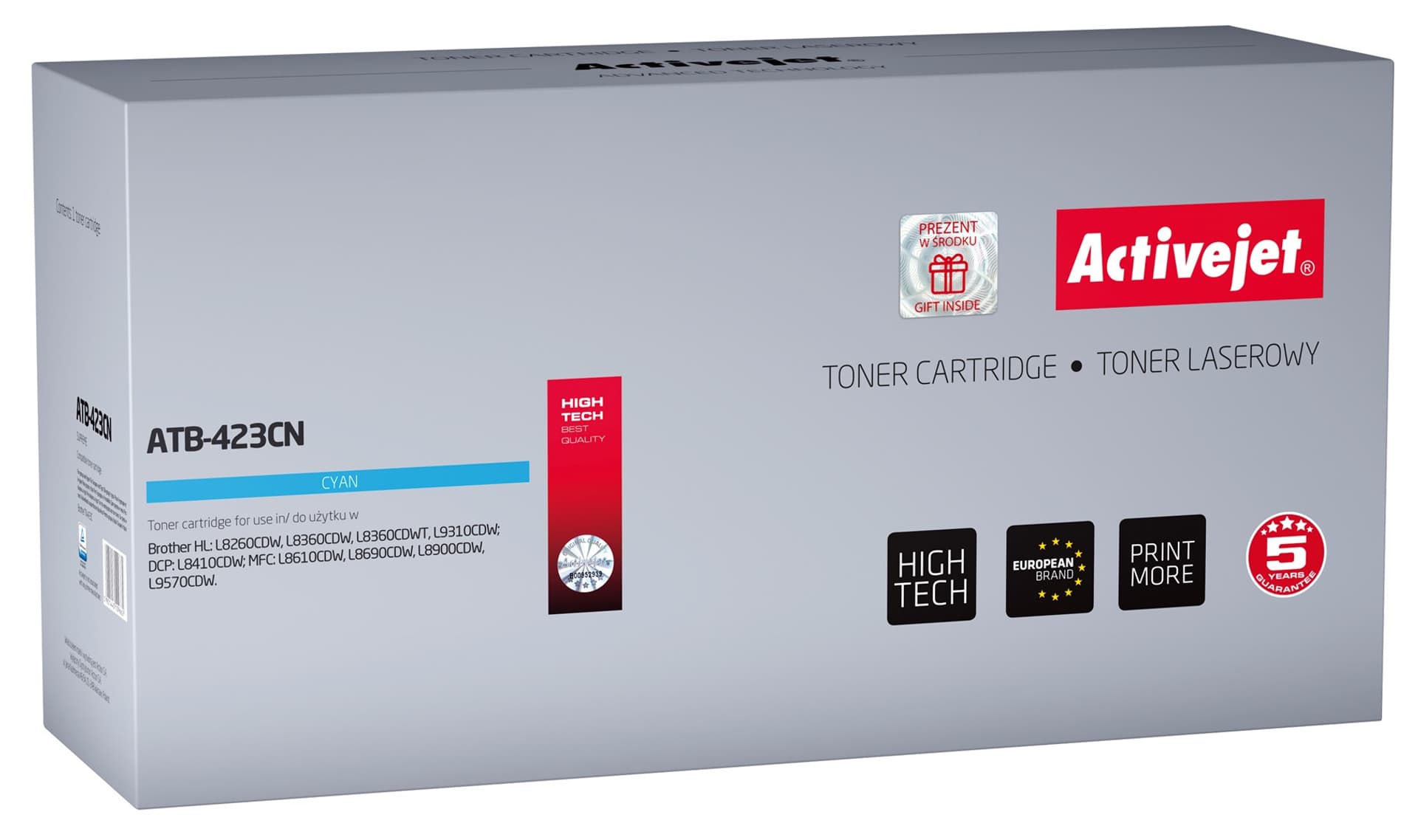 

Activejet Toner ATB-423CN (zamiennik Brother TN-423C; Supreme; 4000 stron; niebieski)