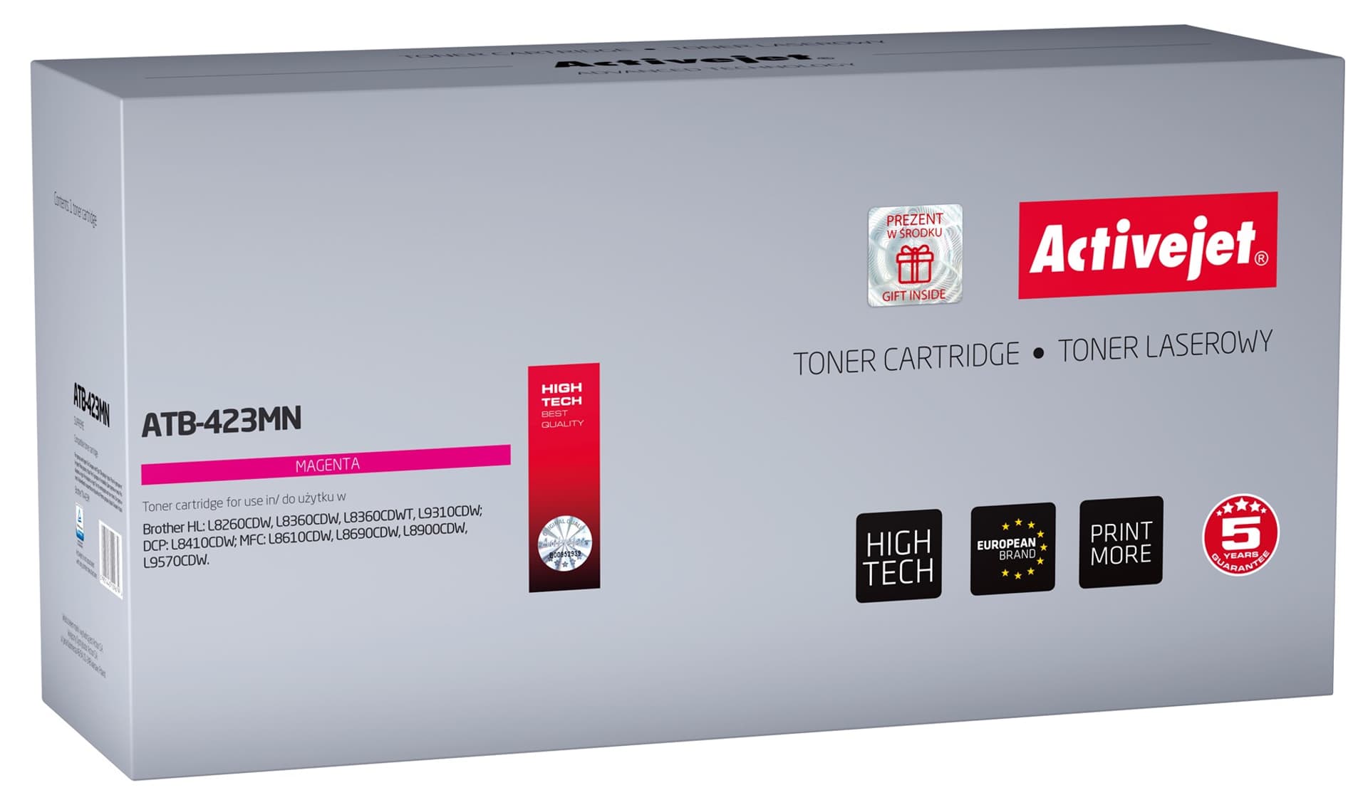 

Activejet Toner ATB-423MN (zamiennik Brother TN-423M; Supreme; 4000 stron; czerwony)