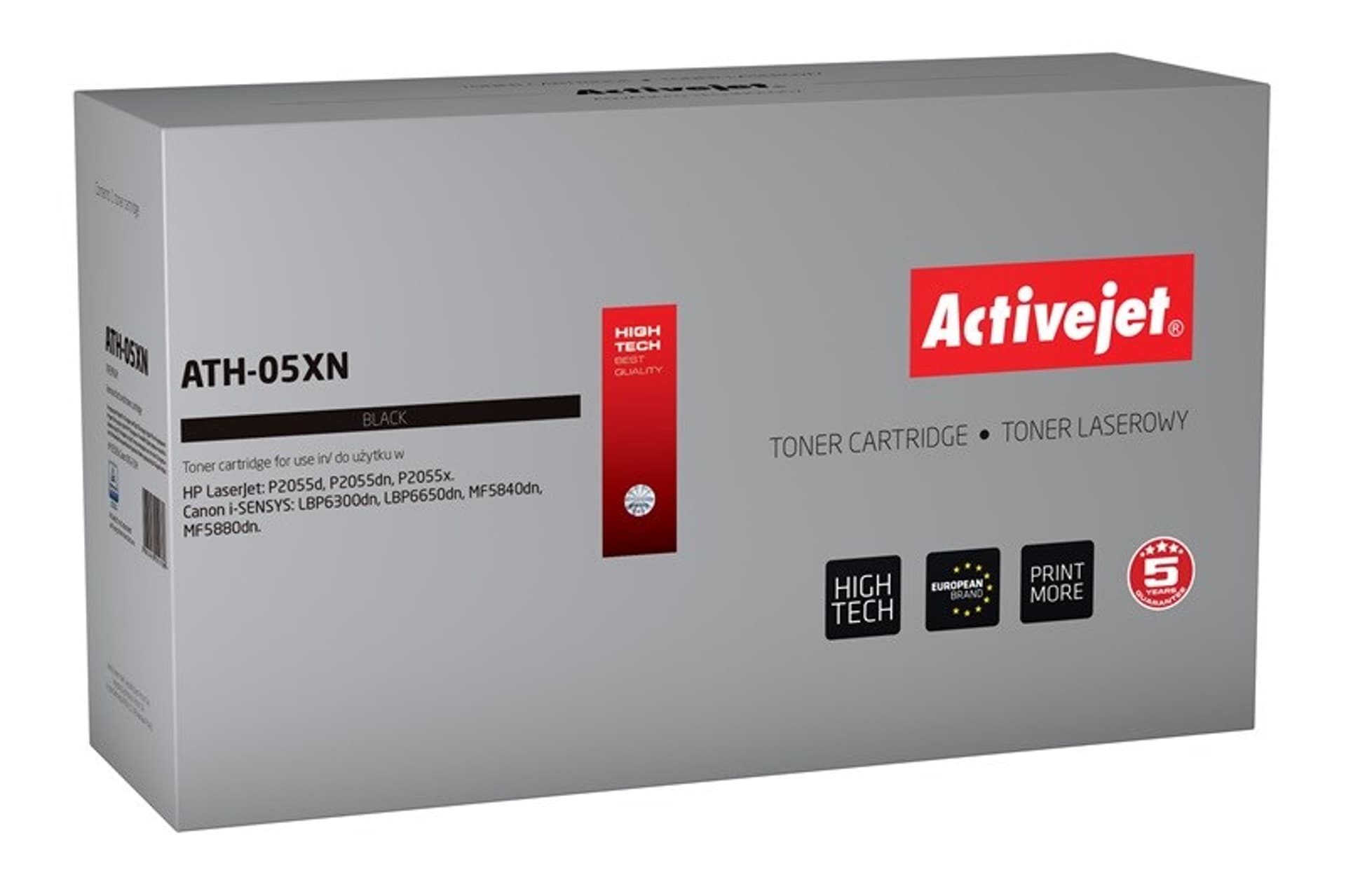 

Toner Activejet ATH-05XN (zamiennik HP 05X CE505X, Canon CRG-719H; Premium; 6500 stron; czarny)
