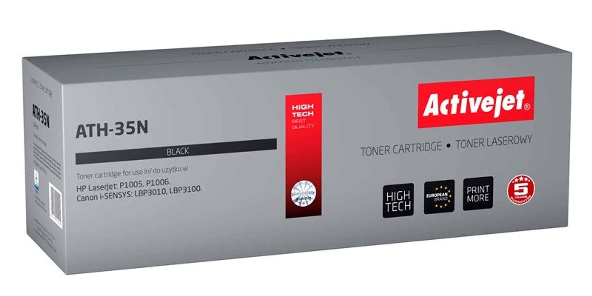 

Toner Activejet ATH-35N (zamiennik HP 35A CB435A, Canon CRG-712; Supreme; 1800 stron; czarny)