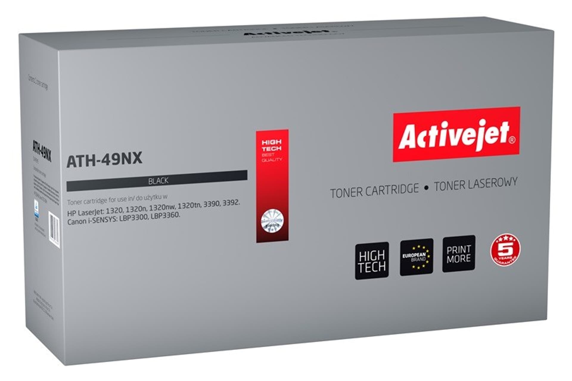 

Toner Activejet ATH-49NX (zamiennik HP 49X Q5949X, Canon CRG-708H; Supreme; 6000 stron; czarny)
