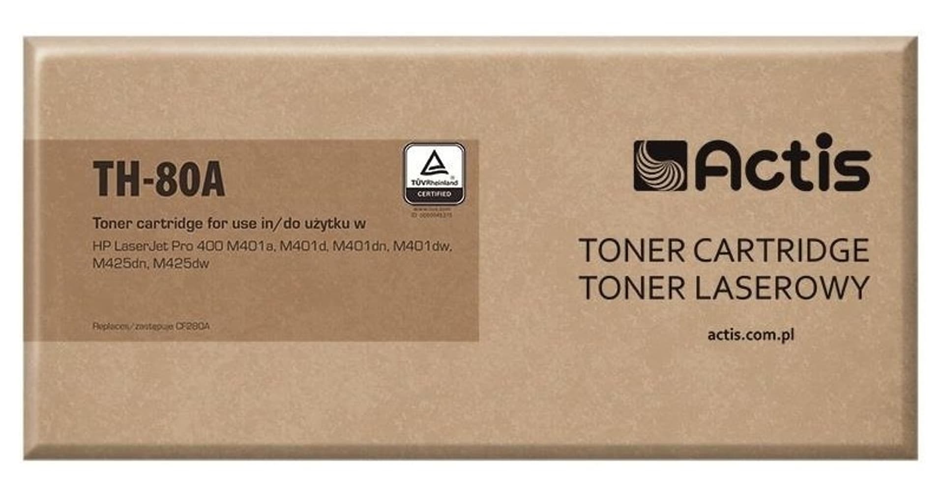 

Toner ACTIS TH-80A (zamiennik HP 80A CF280A; Standard; 2700 stron; czarny)