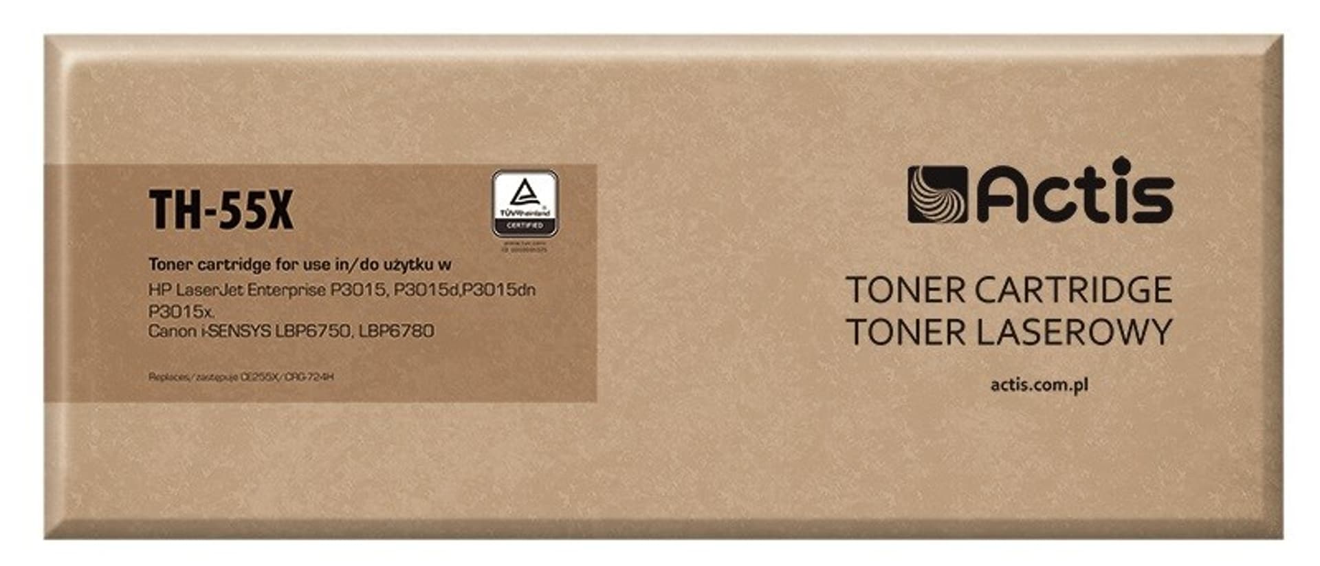 

Toner ACTIS TH-55X (zamiennik HP 55X CE255X, Canon CRG-724H; Standard; 12500 stron; czarny)