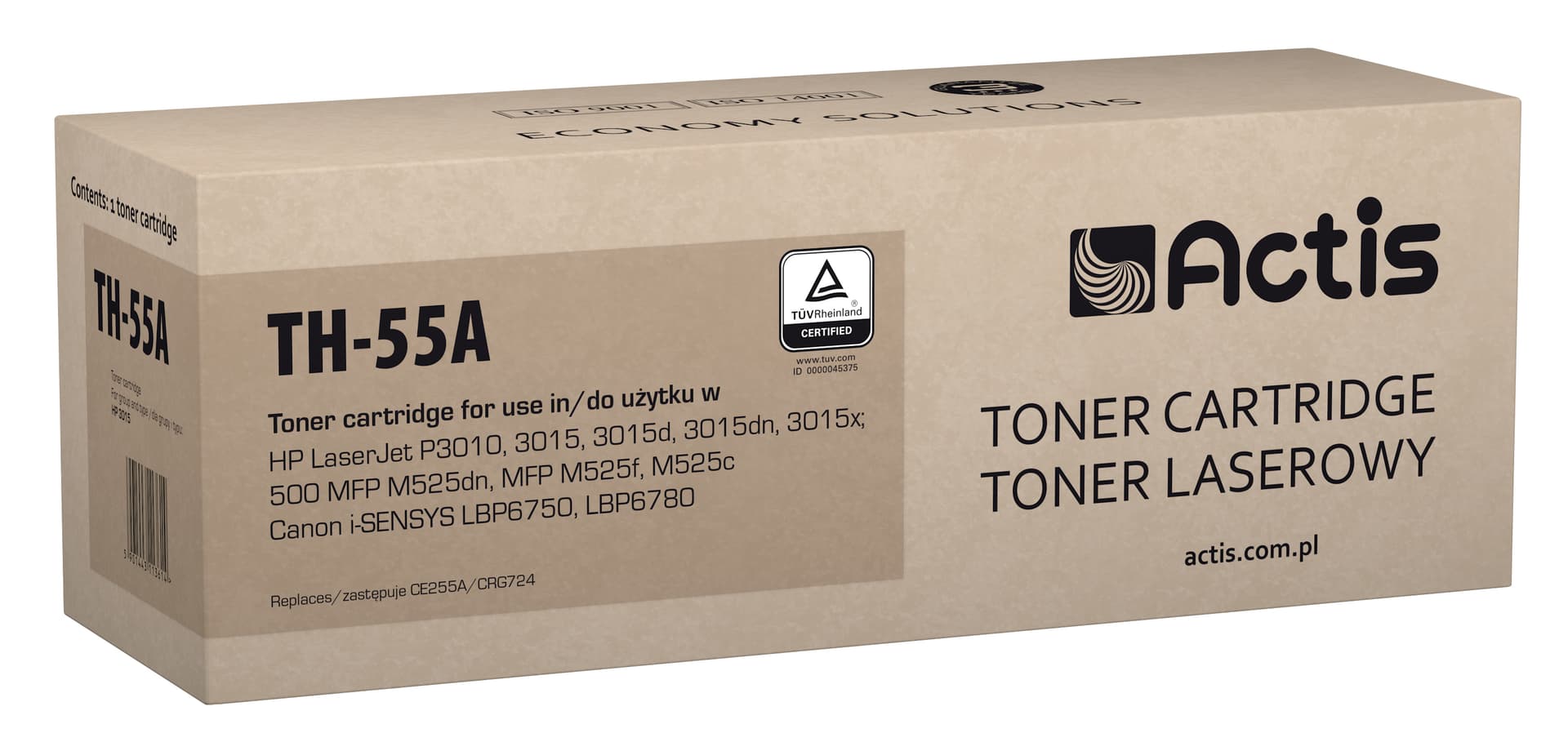 

Toner Actis TH-55A (zamiennik HP 55A CE255A; Standard; 6000 stron; czarny)