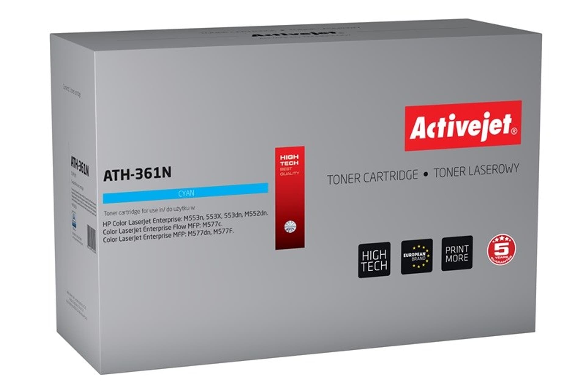 

Toner Activejet ATH-361N (zamiennik HP 508A CF361A; Supreme; 5000 stron; niebieski)