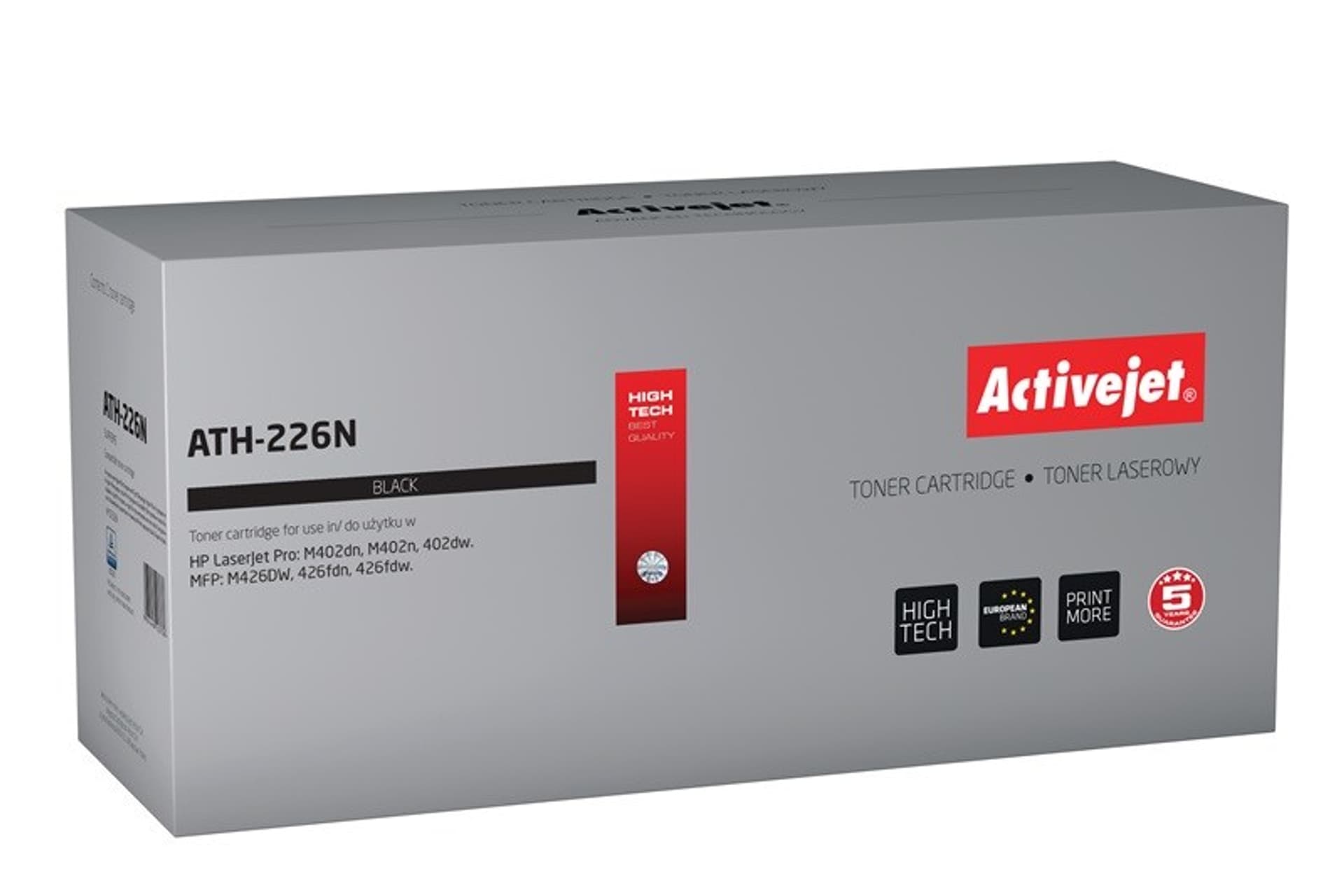 

Activejet Toner ATH-226N (zamiennik HP 226A CF226A; Supreme; 3100 stron; czarny)