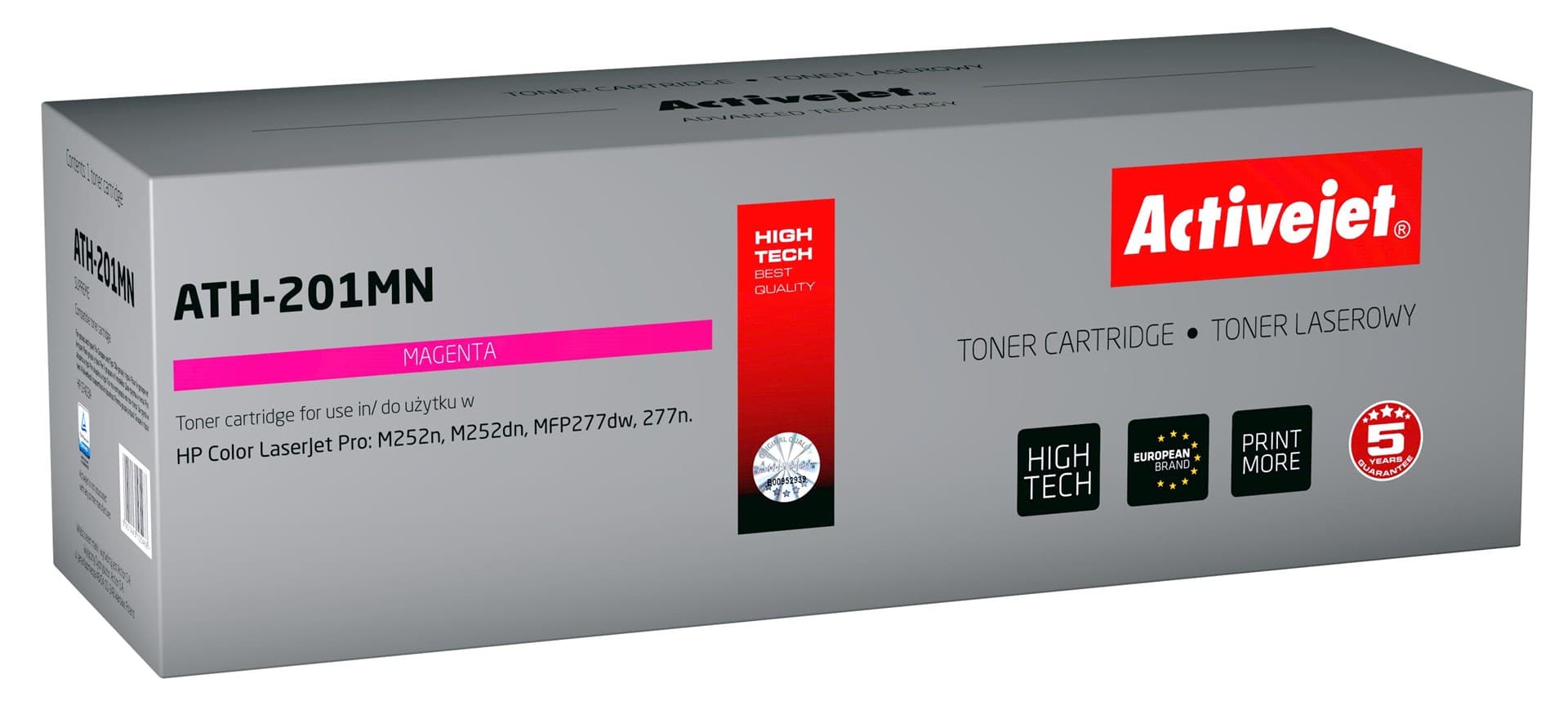 

Toner Activejet ATH-201MN (zamiennik HP 201A CF403A; Supreme; 1400 stron; czerwony)