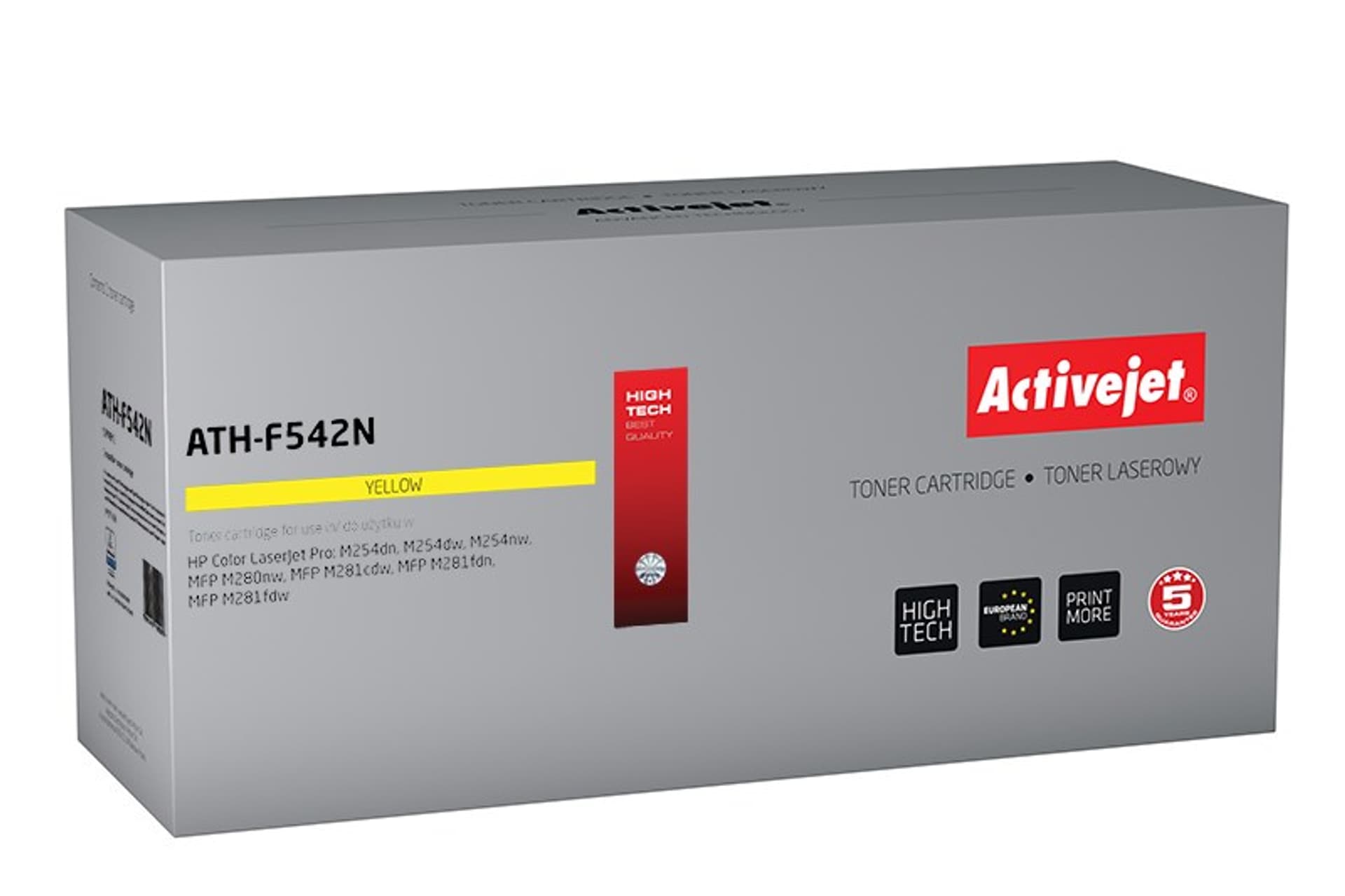 

Toner Activejet ATH-F542N (zamiennik HP 203A CF542A; Supreme; 1300 stron; żółty)