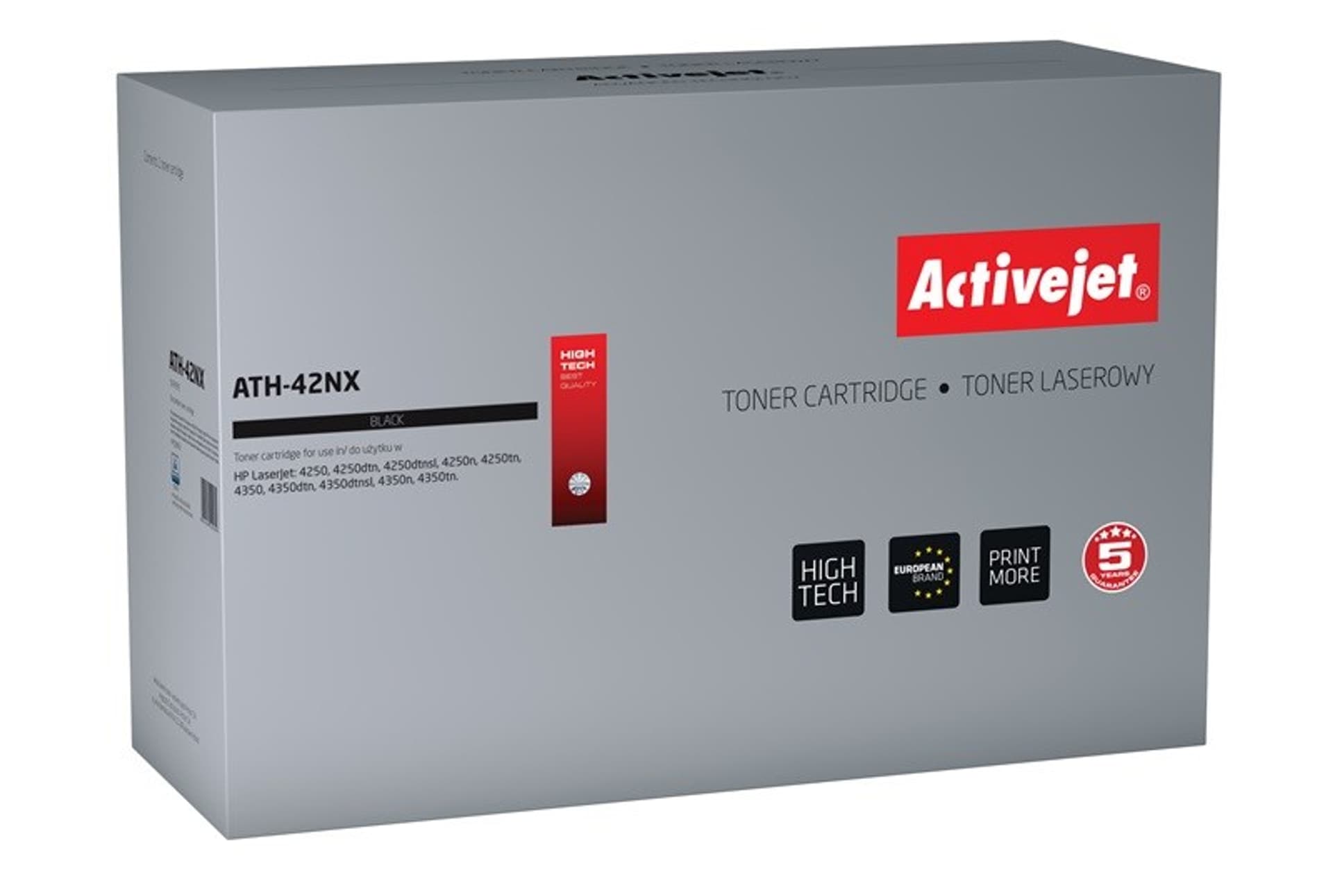 

Toner Activejet ATH-42NX (zamiennik HP 42X Q5942X; Supreme; 20000 stron; czarny)