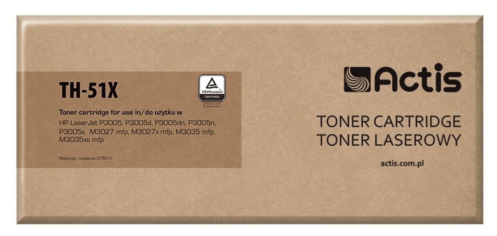 

Toner ACTIS TH-51X (zamiennik HP 51X Q7551X; Standard; 13000 stron; czarny)