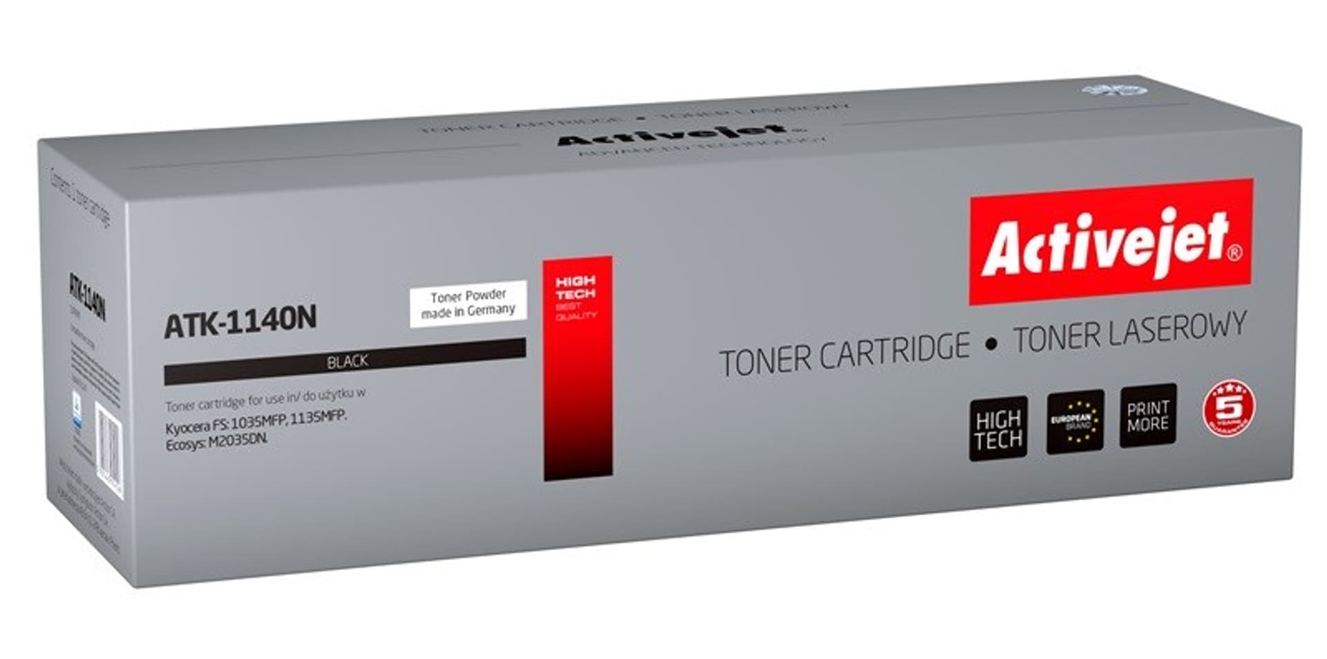 

Activejet Toner ATK-1140N (zamiennik Kyocera TK-1140; Supreme; 7200 stron; czarny)
