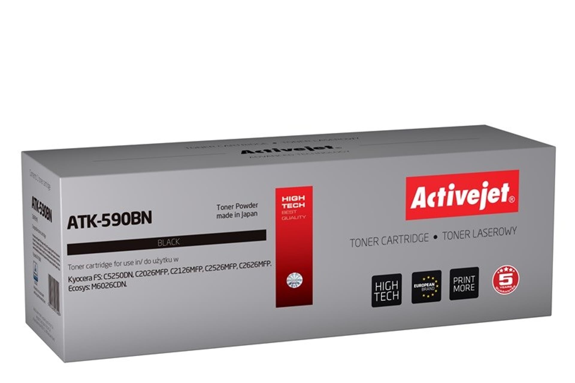 

Activejet Toner ATK-590BN (zamiennik Kyocera TK-590BK; Supreme; 7000 stron; czarny)