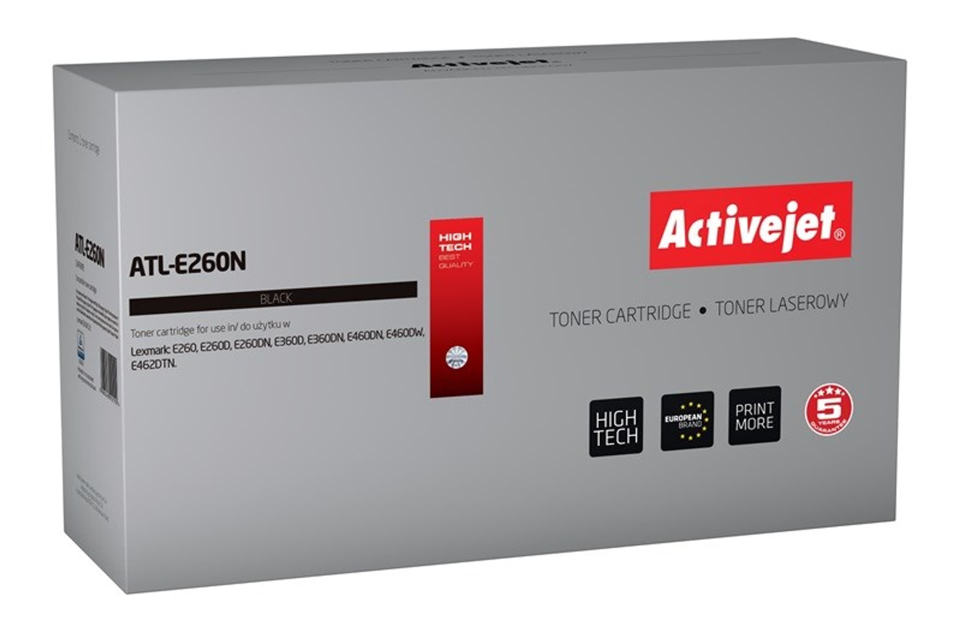 

Toner Activejet ATL-E260N (zamiennik Lexmark E260A11E; Supreme; 3500 stron; czarny)