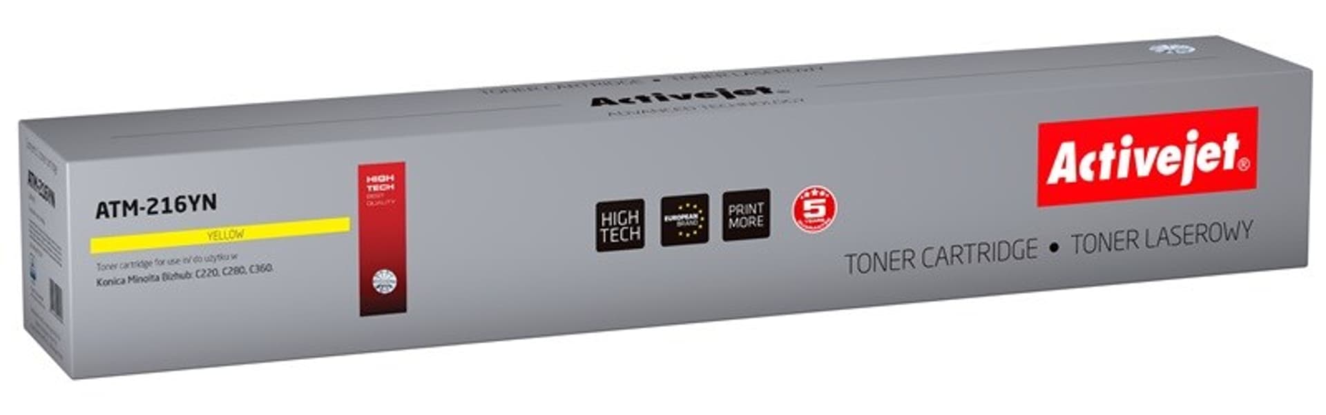 

Toner Activejet ATM-216YN (zamiennik Konica Minolta TN216Y; Supreme; 26000 stron; żółty)